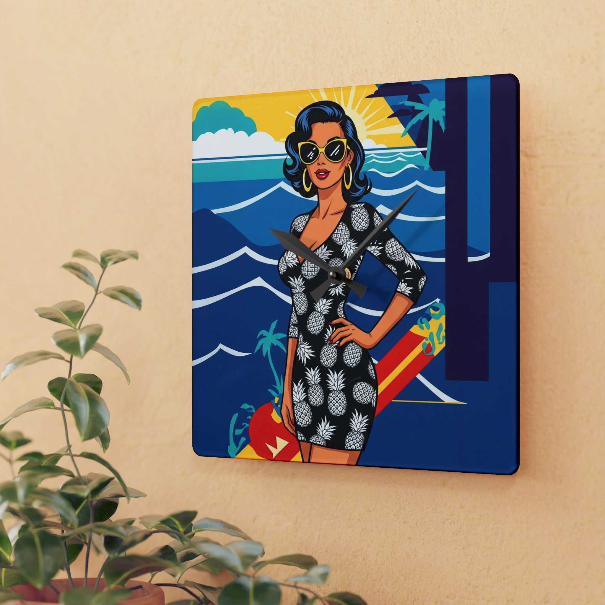 “Dani” Plata Agave Acrylic Wall Clock