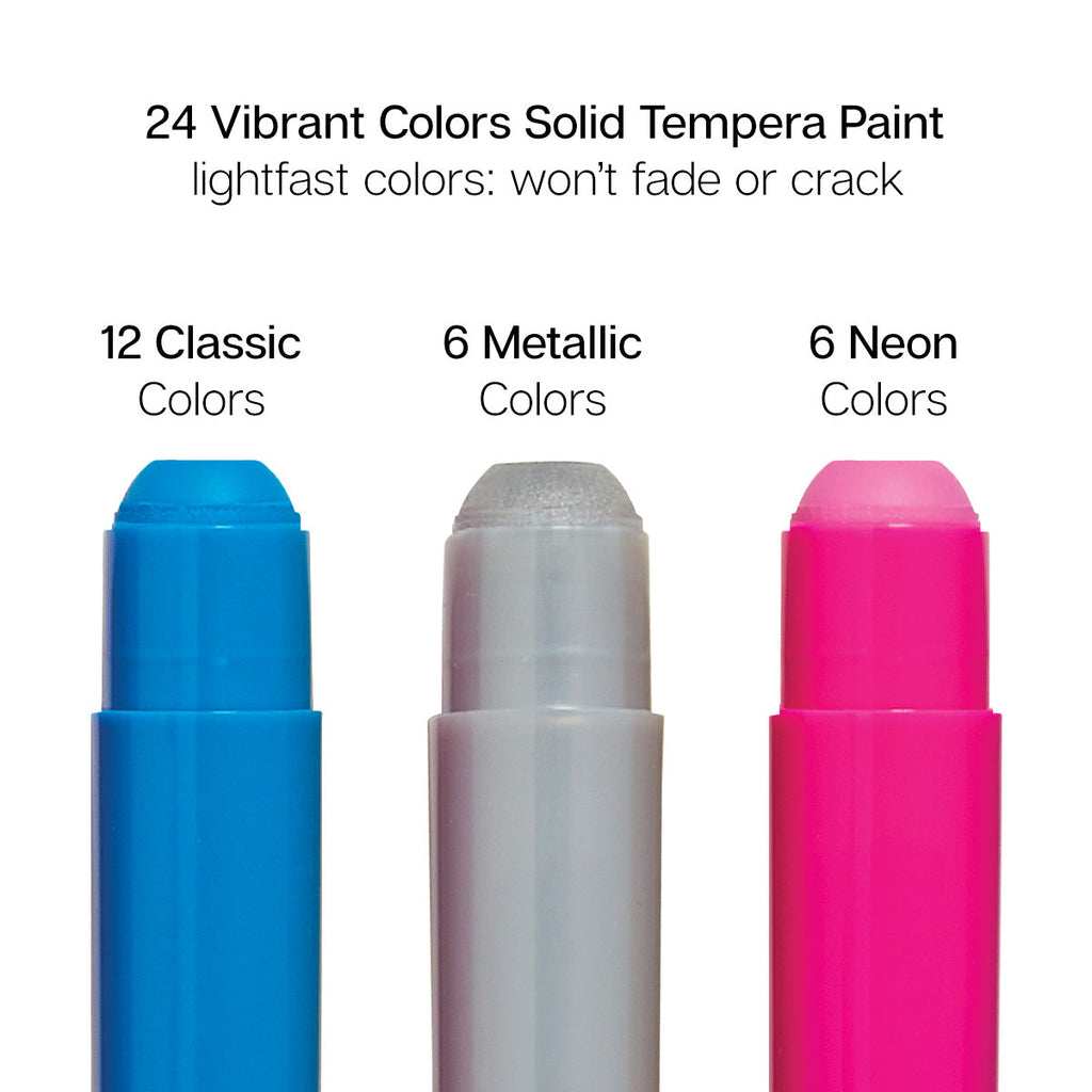 24 Colors Tempera Paint Sticks