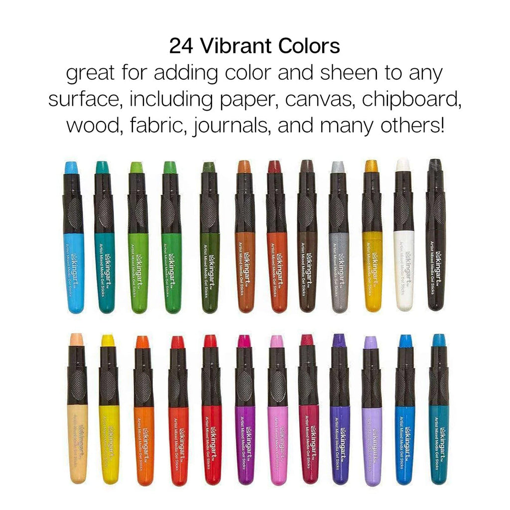 Mixed Media Gel Stick Crayons 24 Colors