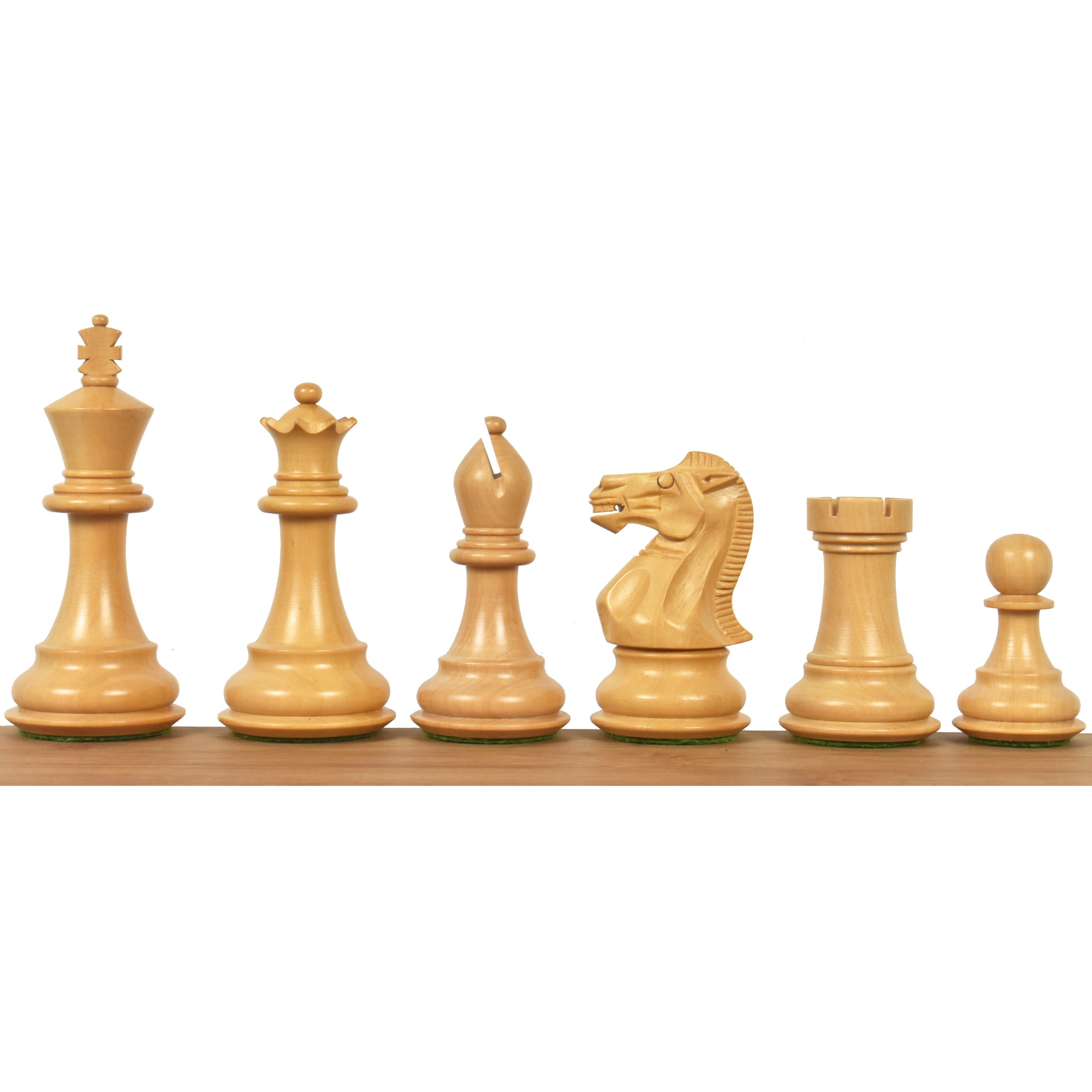 15.7” Golden Rosewood Borderless Minimalist Chessboard Set 3.6" Professional Staunton Pieces & Storage Box