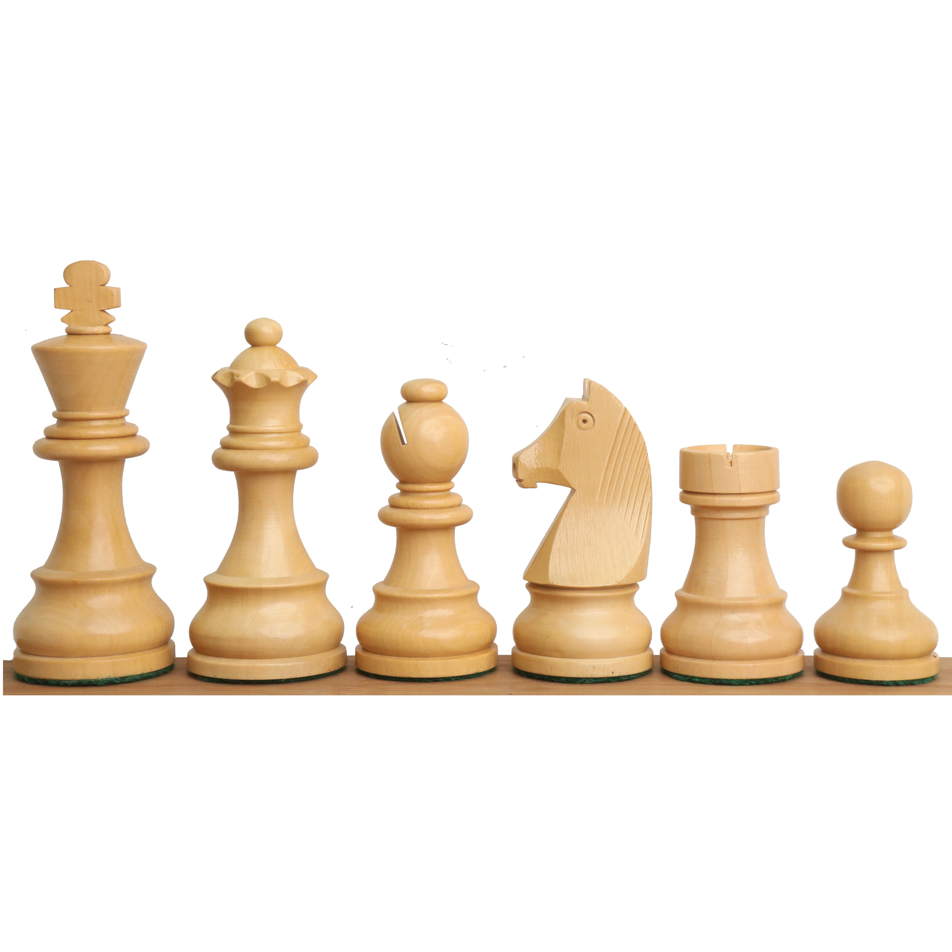 3.9" Tournament Chess Set (Chess Pieces Only) Ebonised Boxwood with Extra Queens