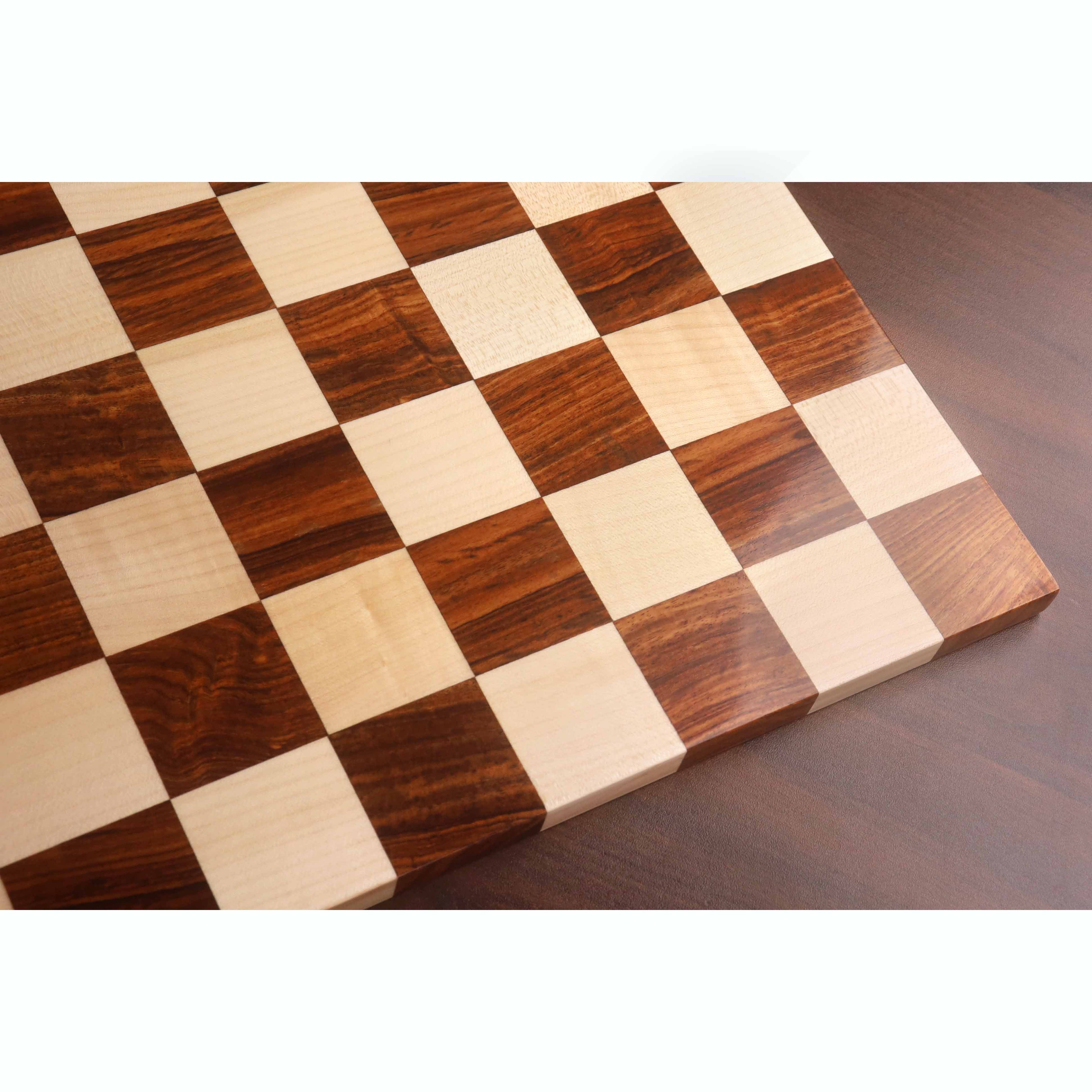 15.7” End Grain Borderless Golden Rosewood & Maple Chess Board 1.97” Square ~ 50 mm