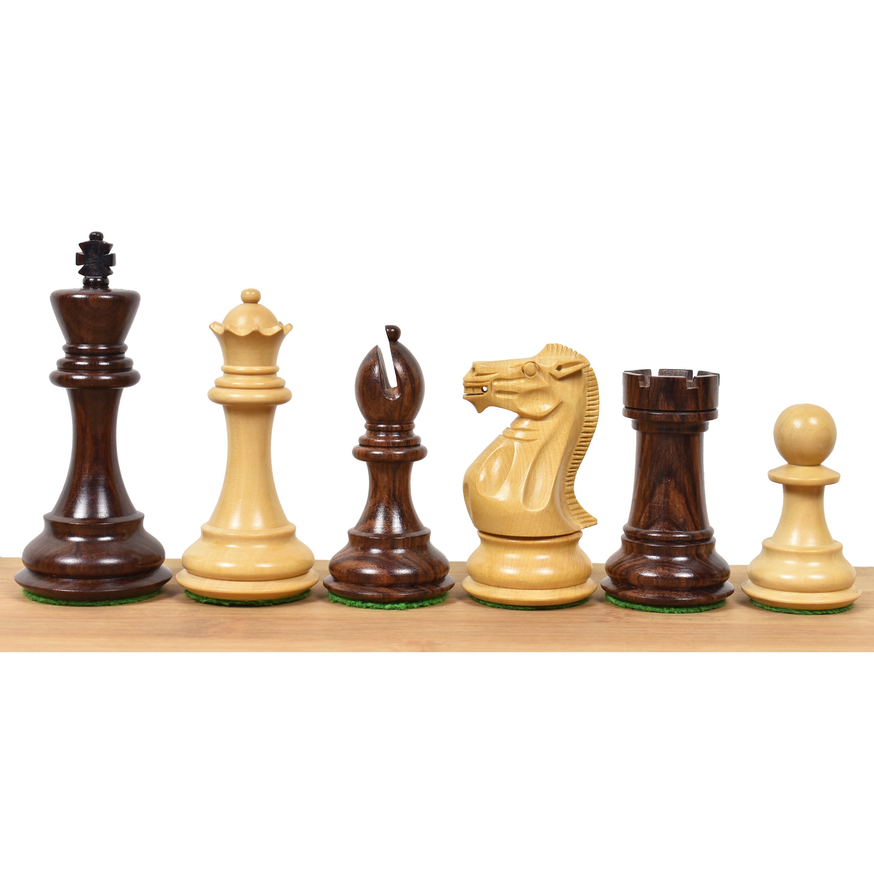 4.1" Rosewood Professional Staunton Weighted Chess Set (Chess Pieces Only) w/4 Queens