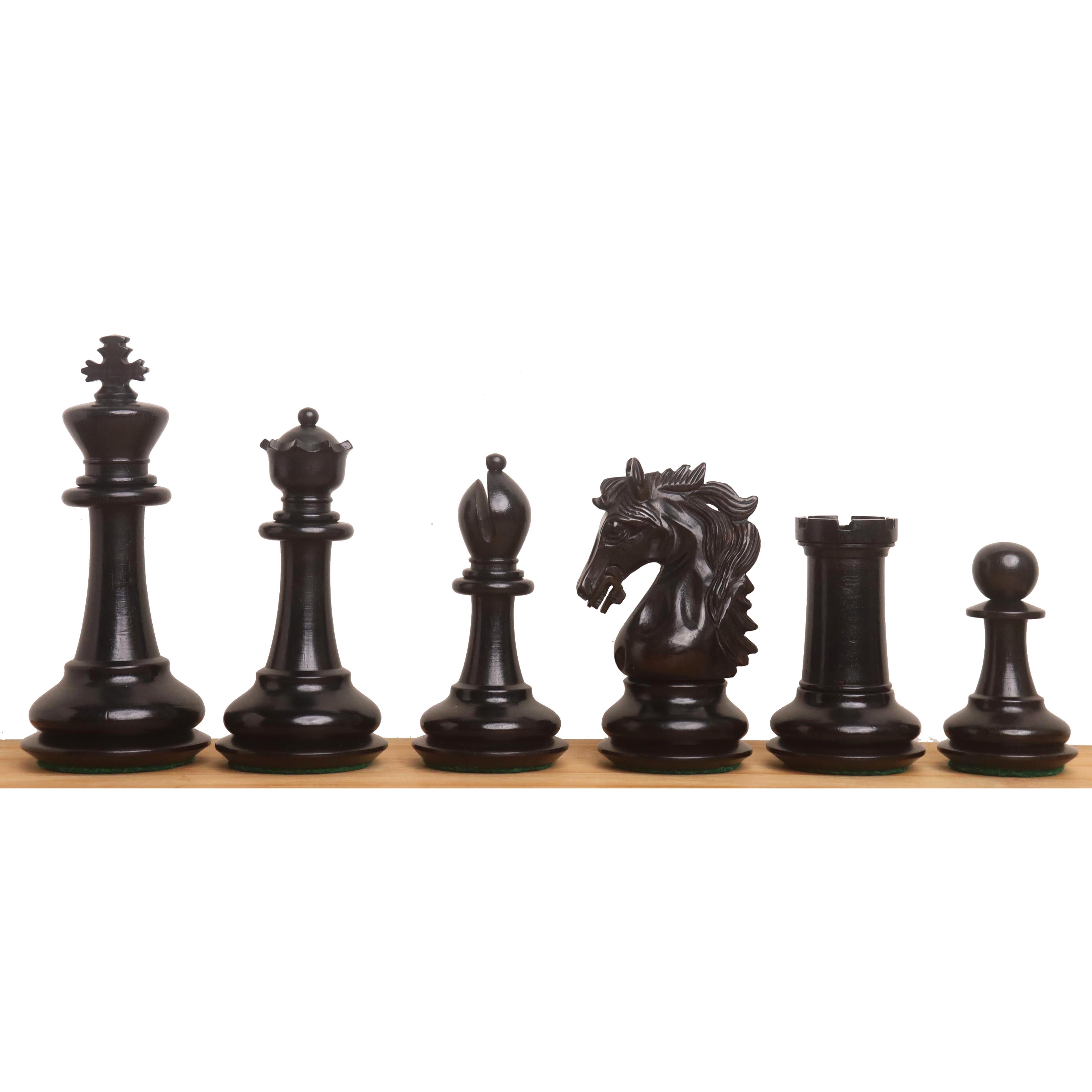 3.9" Heritage Series Staunton Chess Set (Chess Pieces Only) Ebonised Boxwood