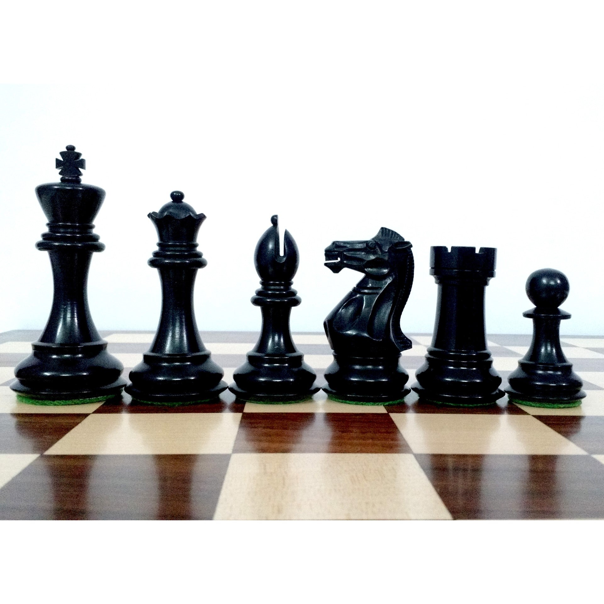 4.1" Ebonised Professional Staunton Weighted Chess Set (Chess Pieces Only) w/4 Queens