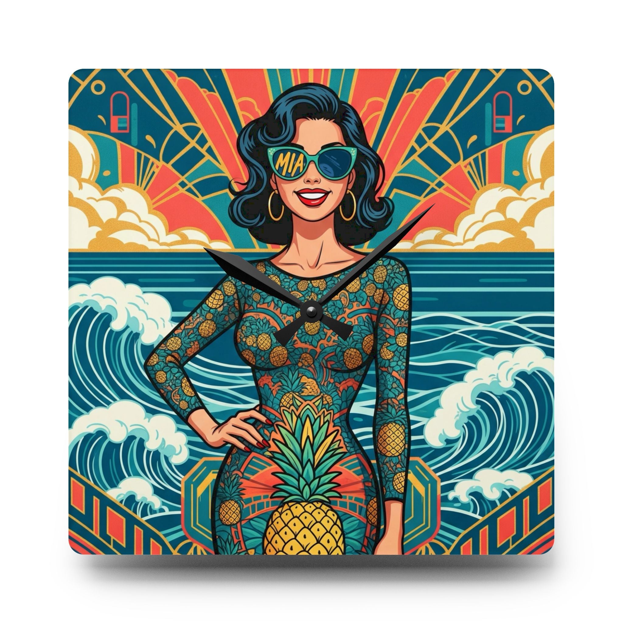 “Jackie” Pa La Piña Acrylic Wall Clock