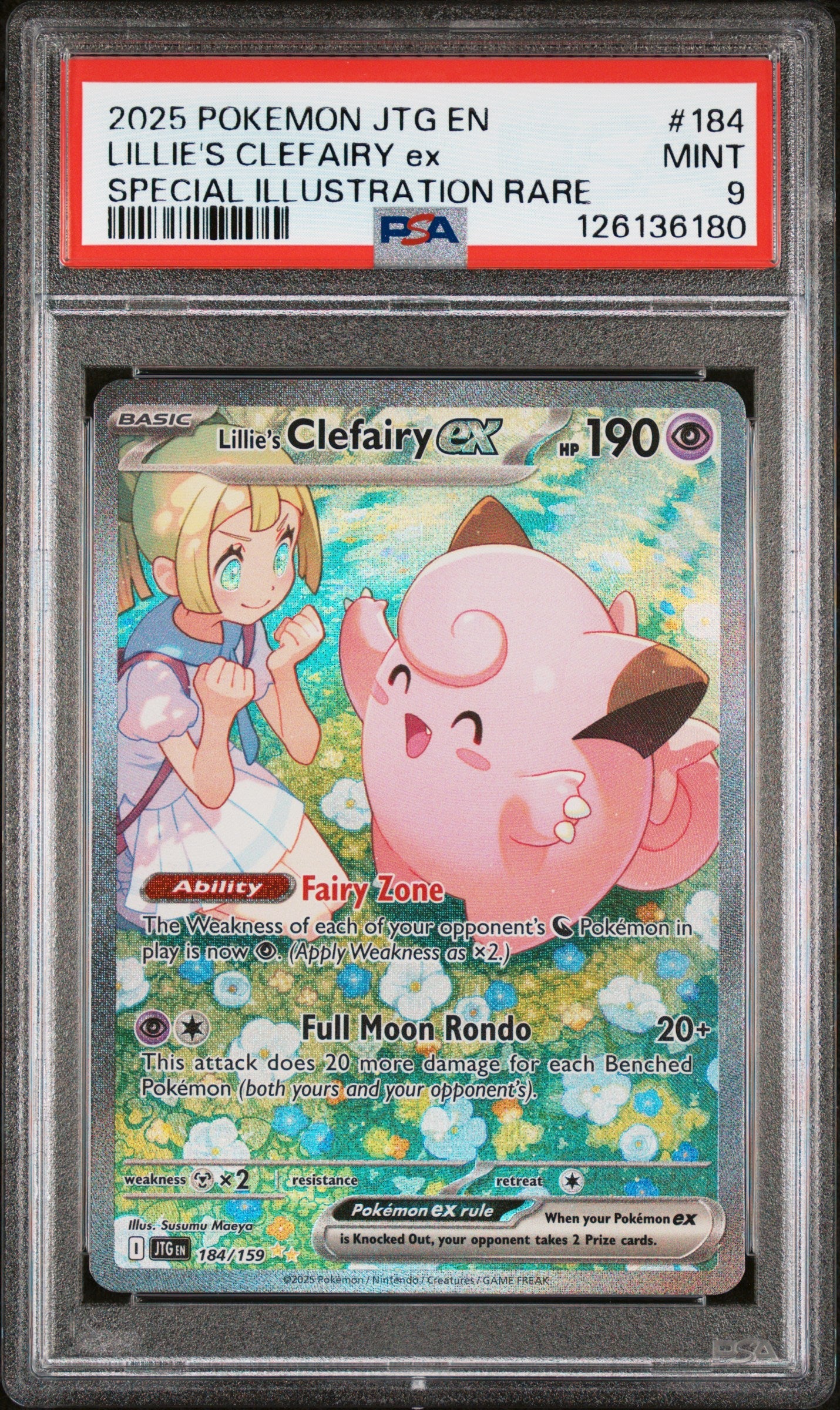 PSA 9 2025 Lillie's Clefairy ex Journey Together Illustration Rare #184
