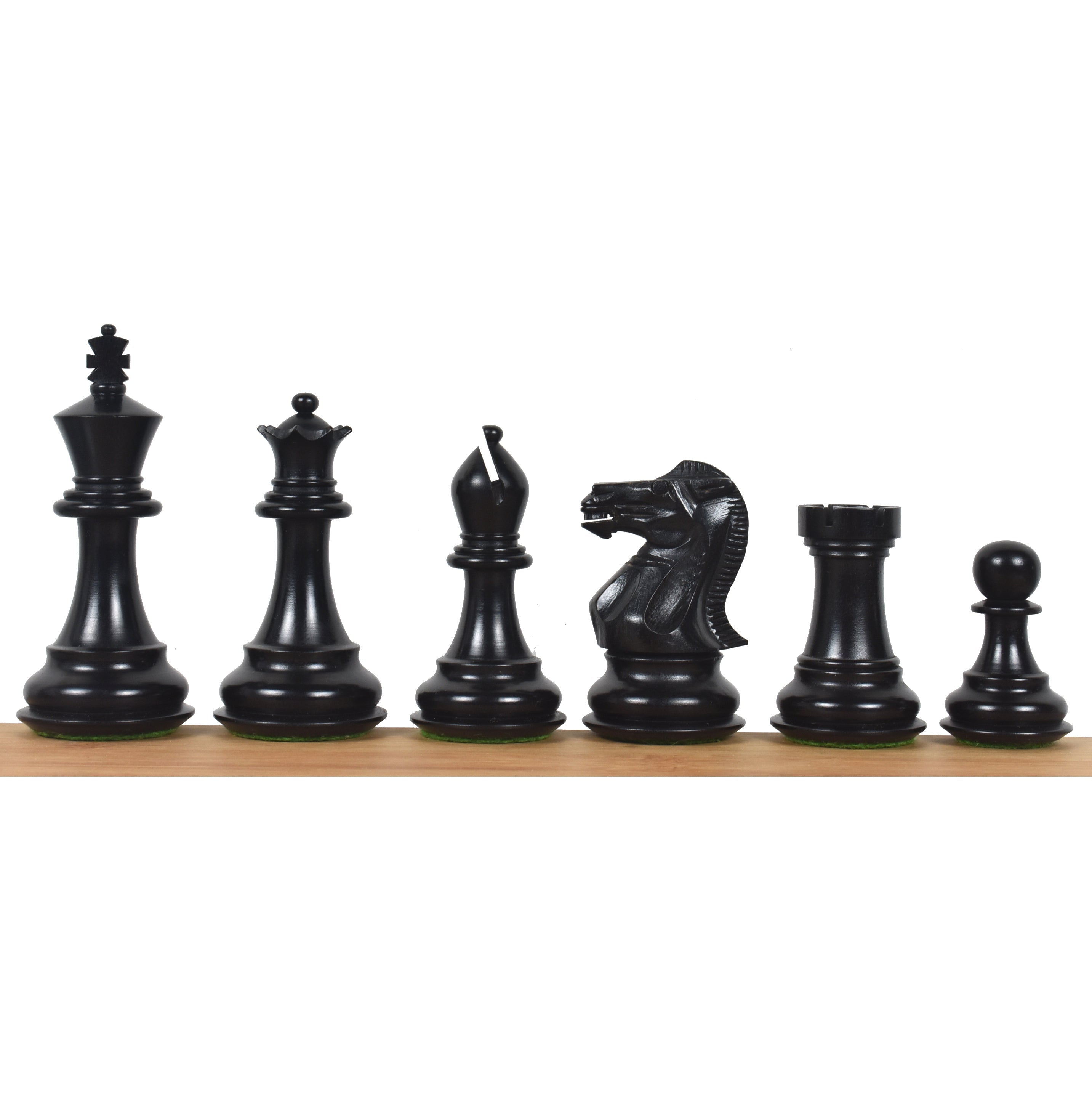 3.6" Ebonised Professional Staunton Weighted Chess Set (Chess Pieces Only) w/4 Queens