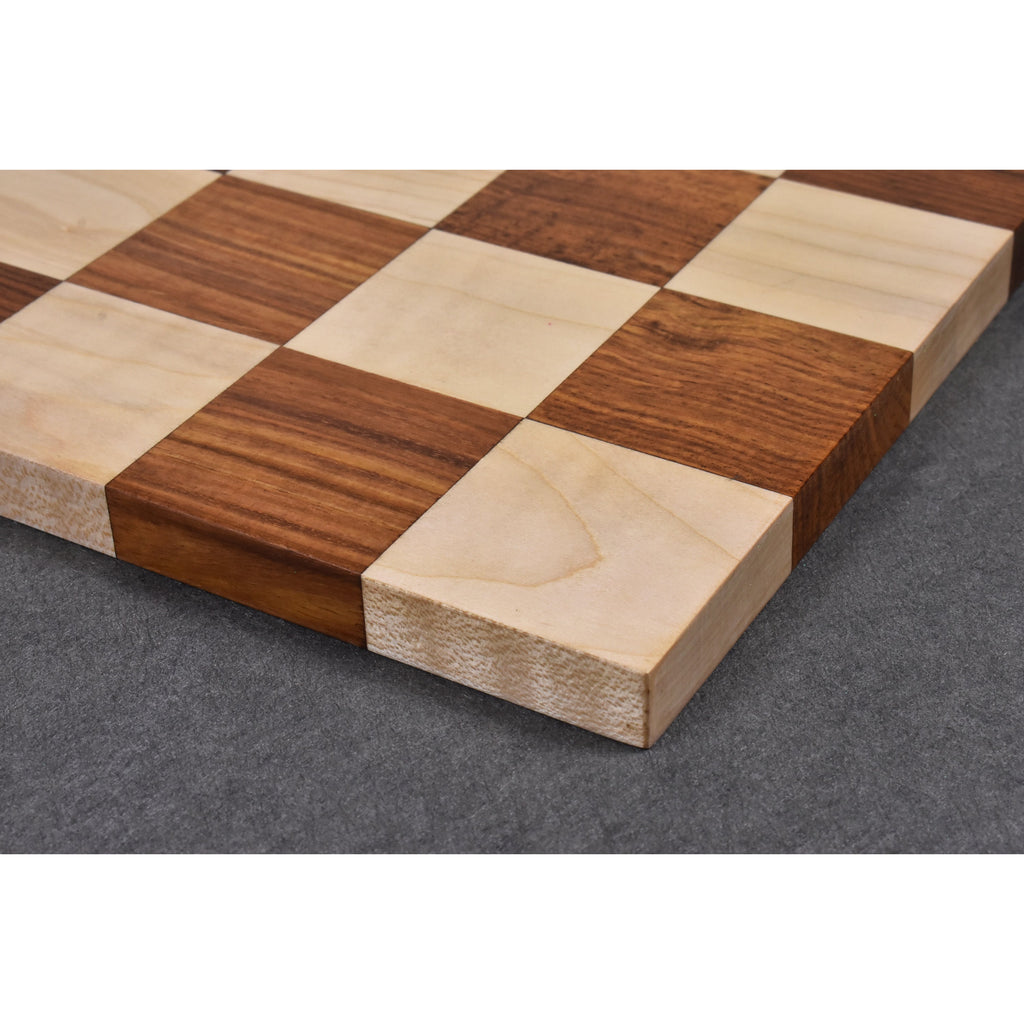 17.3” End Grain Borderless Golden Rosewood & Maple Chessboard 2.16” Square ~ 55mm