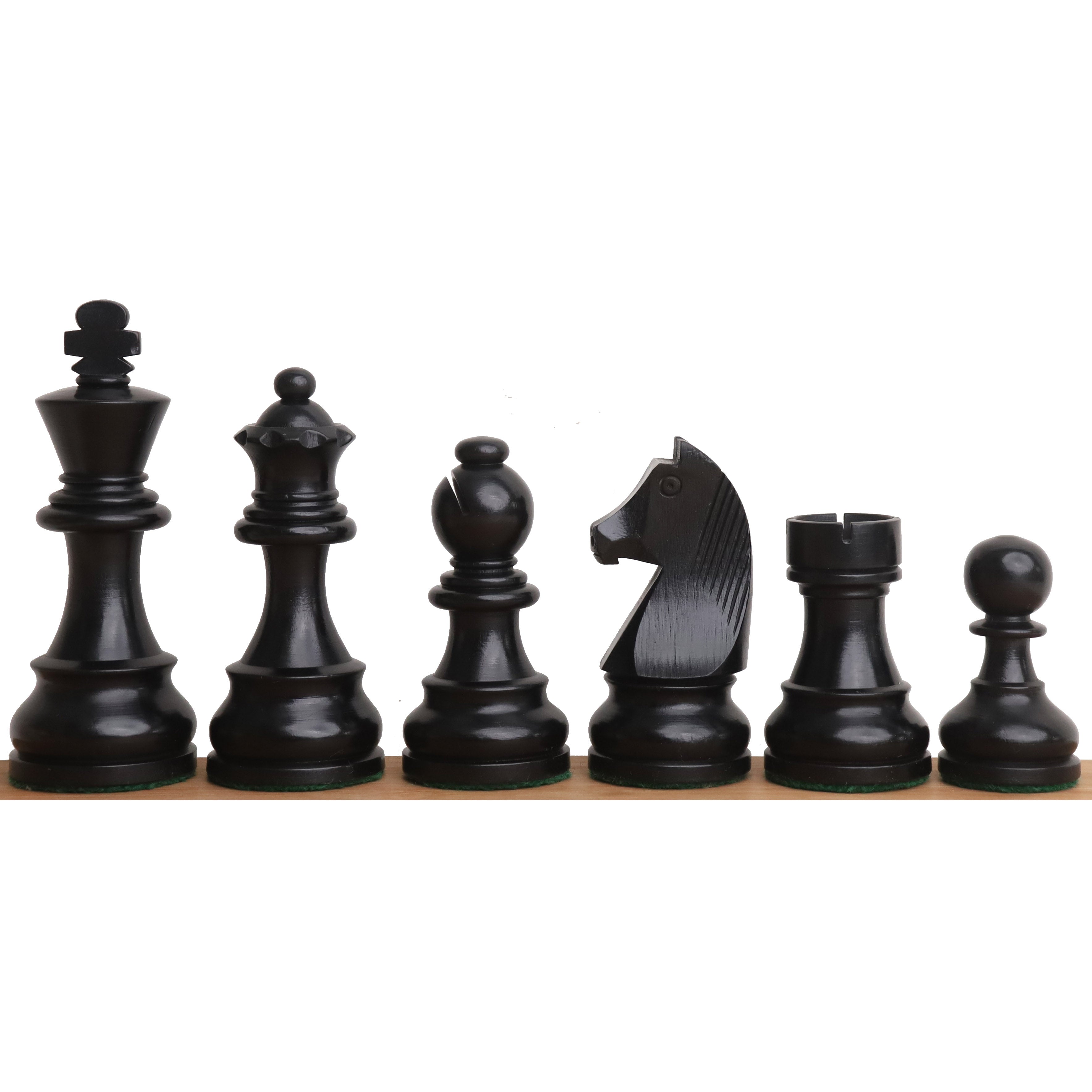 3.9" Tournament Chess Set (Chess Pieces Only) Ebonised Boxwood with Extra Queens