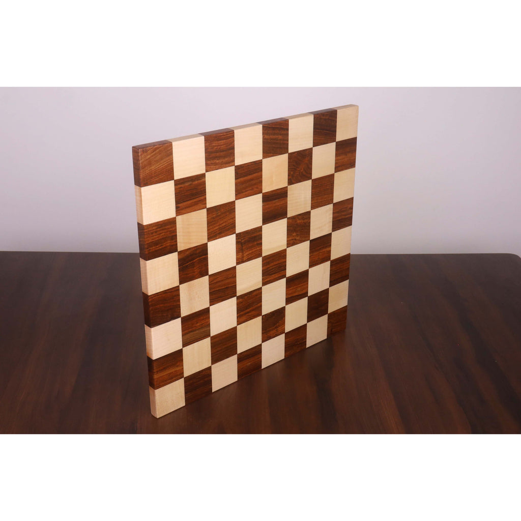 15.7” End Grain Borderless Golden Rosewood & Maple Chess Board 1.97” Square ~ 50 mm
