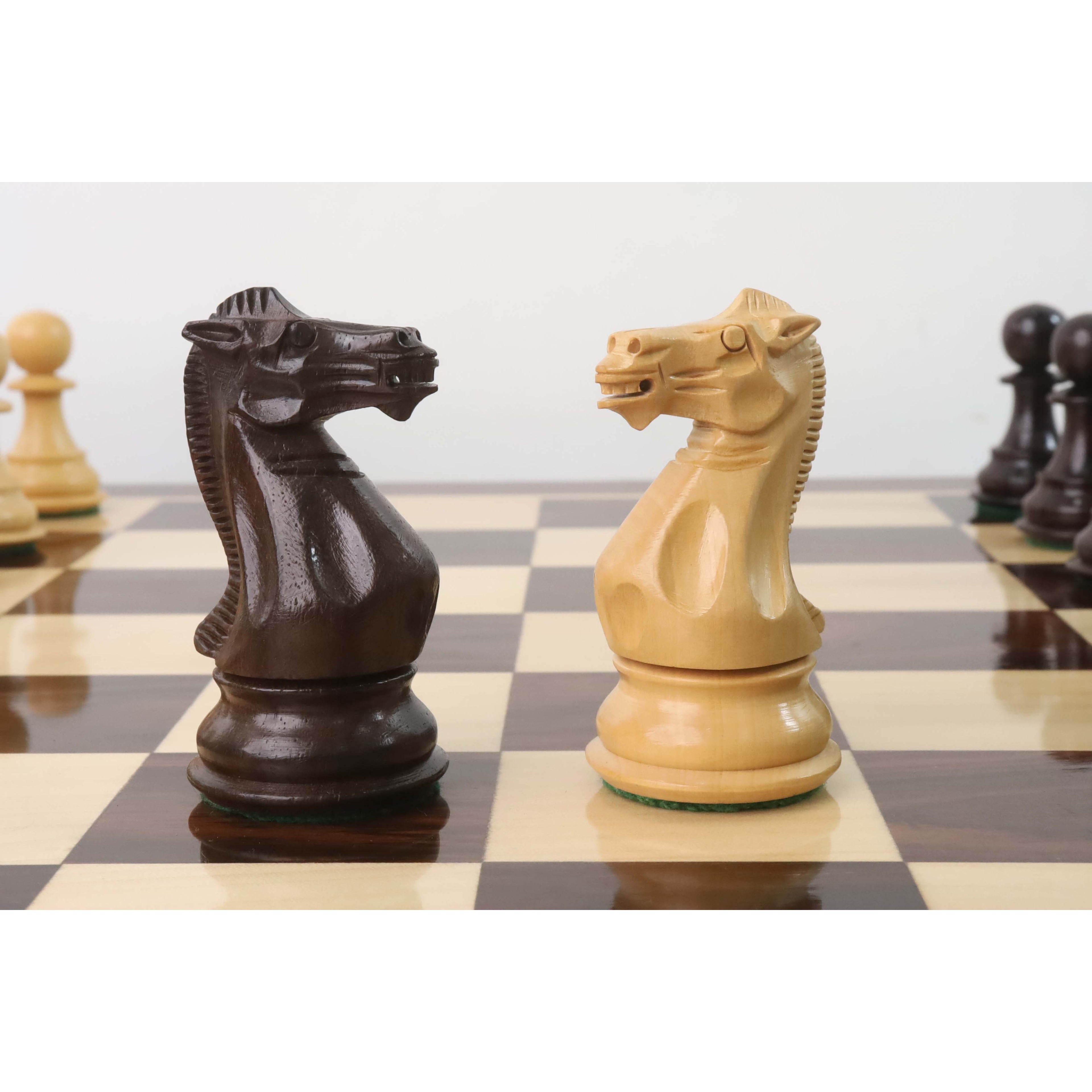 4.1" Rosewood Professional Staunton Weighted Chess Set (Chess Pieces Only) w/4 Queens