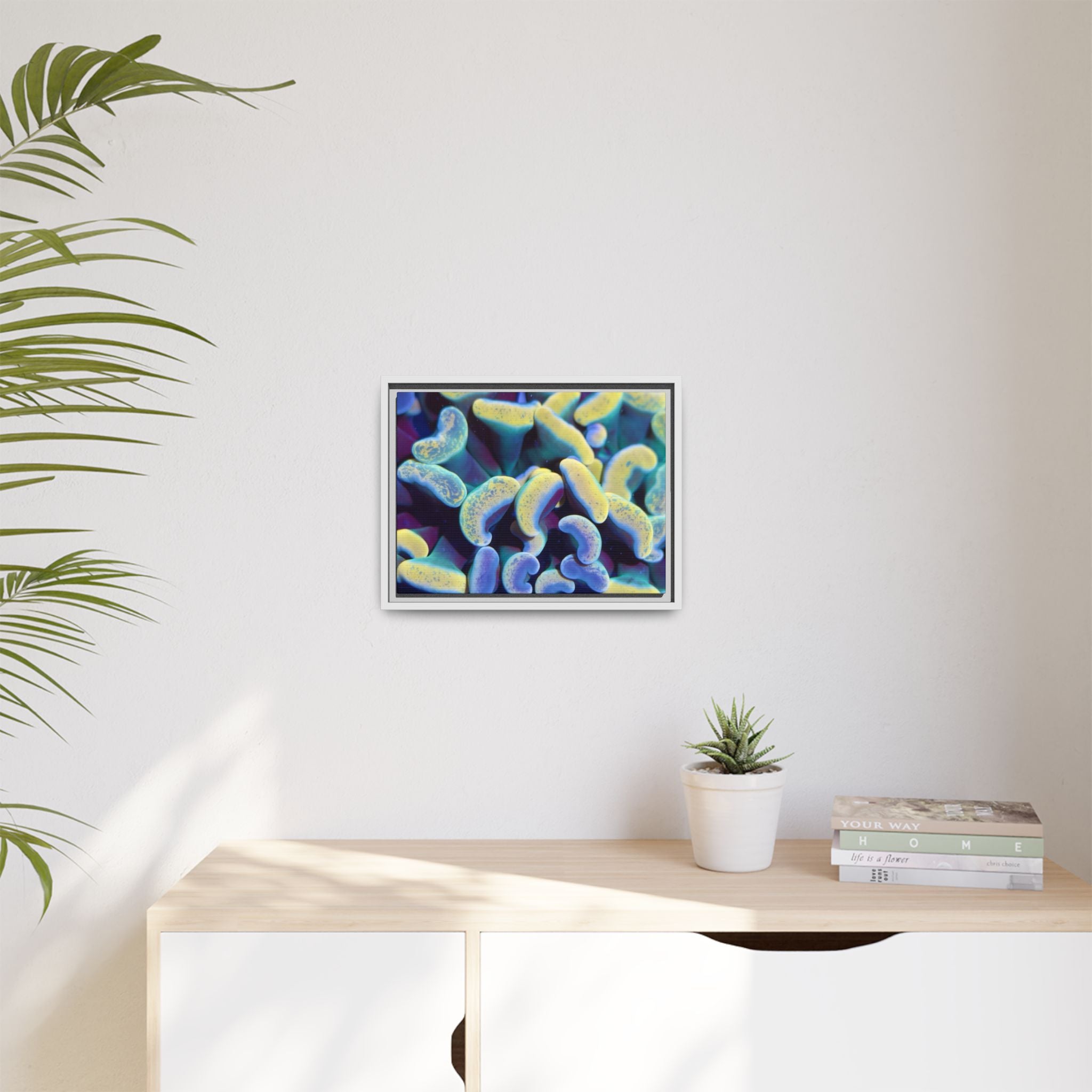 Customizable Vibrant Framed Matte Canvas Print, Modern Aesthetic