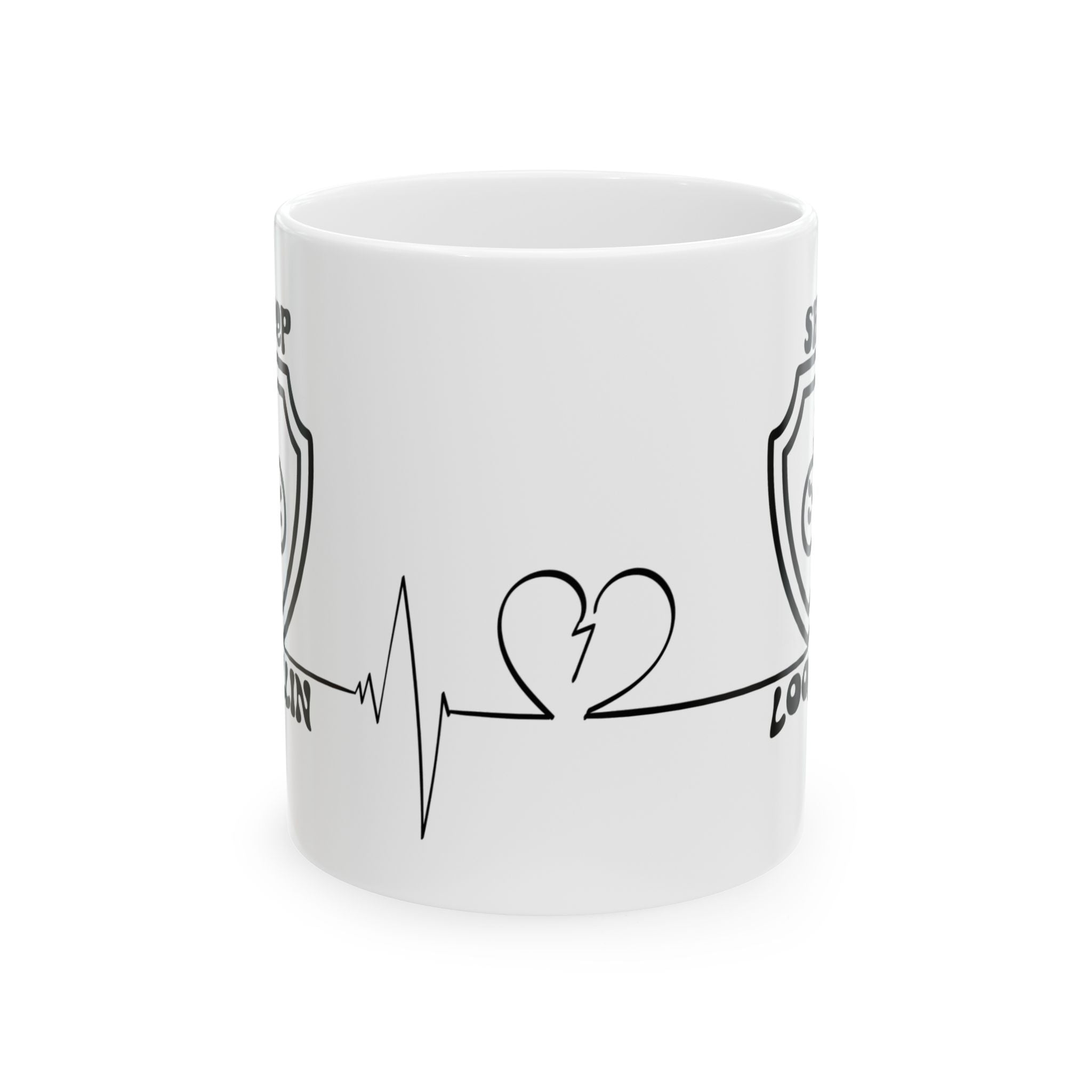 King & Queen Heartbeats & Love Ceramic Mug