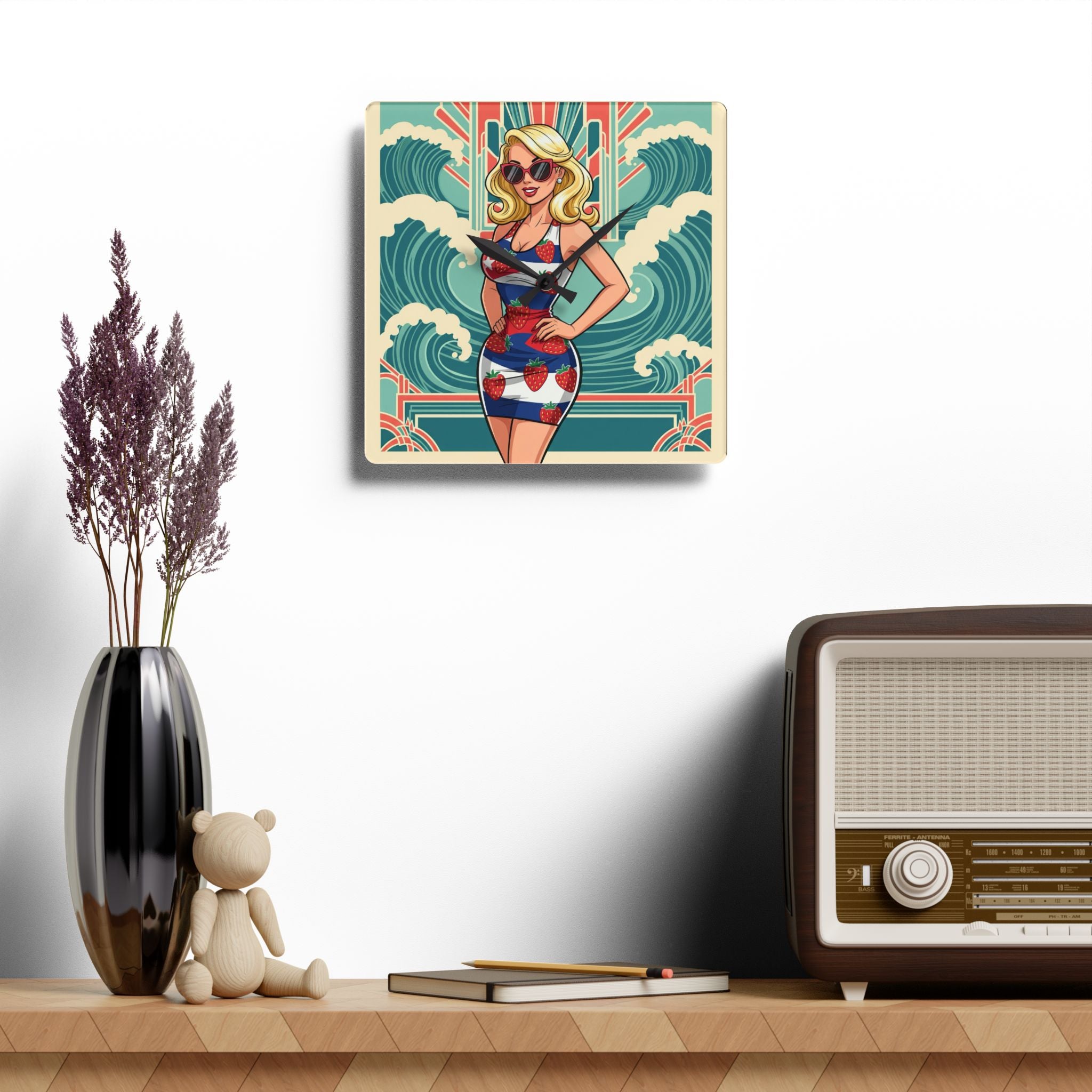 “Wendy Widow” Fresa Mia Acrylic Wall Clock