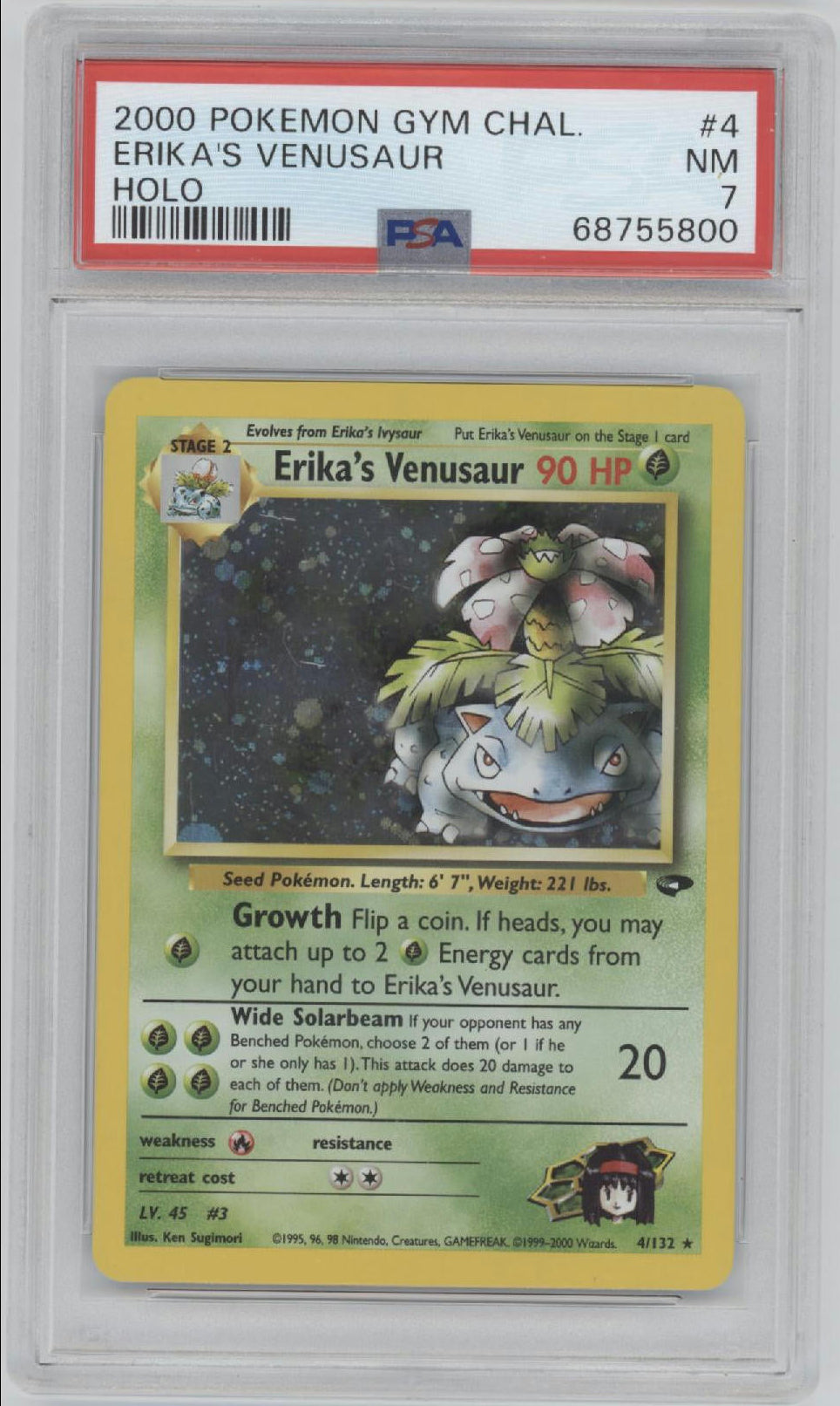 PSA 7 2000 Erika's Venusaur Gym Challenge Holo Rare #4