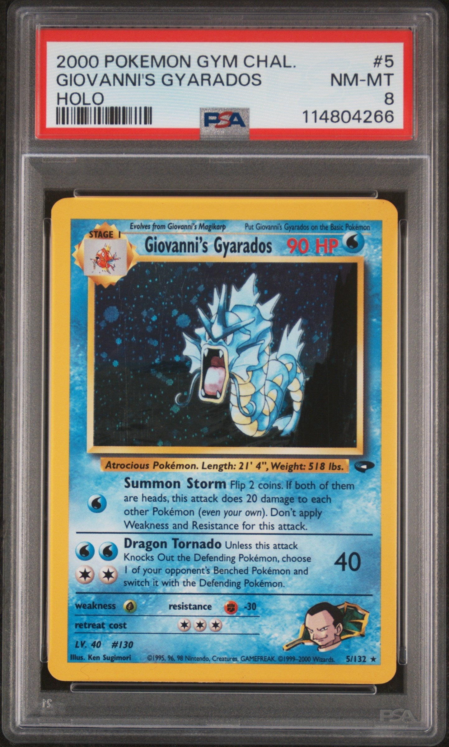 PSA 8 2000 Giovanni's Gyarados Pokemon Gym Challenge Holo Rare #5