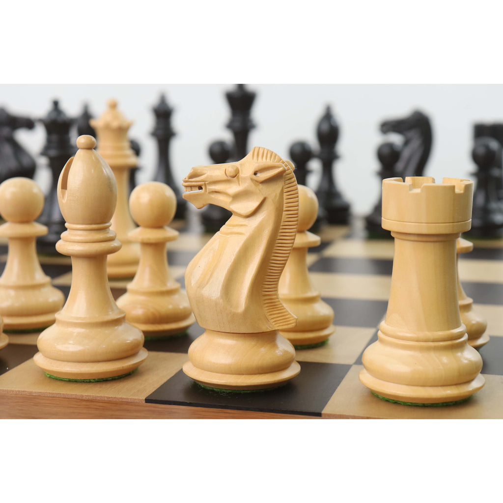 4.1" Ebonised Professional Staunton Weighted Chess Set (Chess Pieces Only) w/4 Queens
