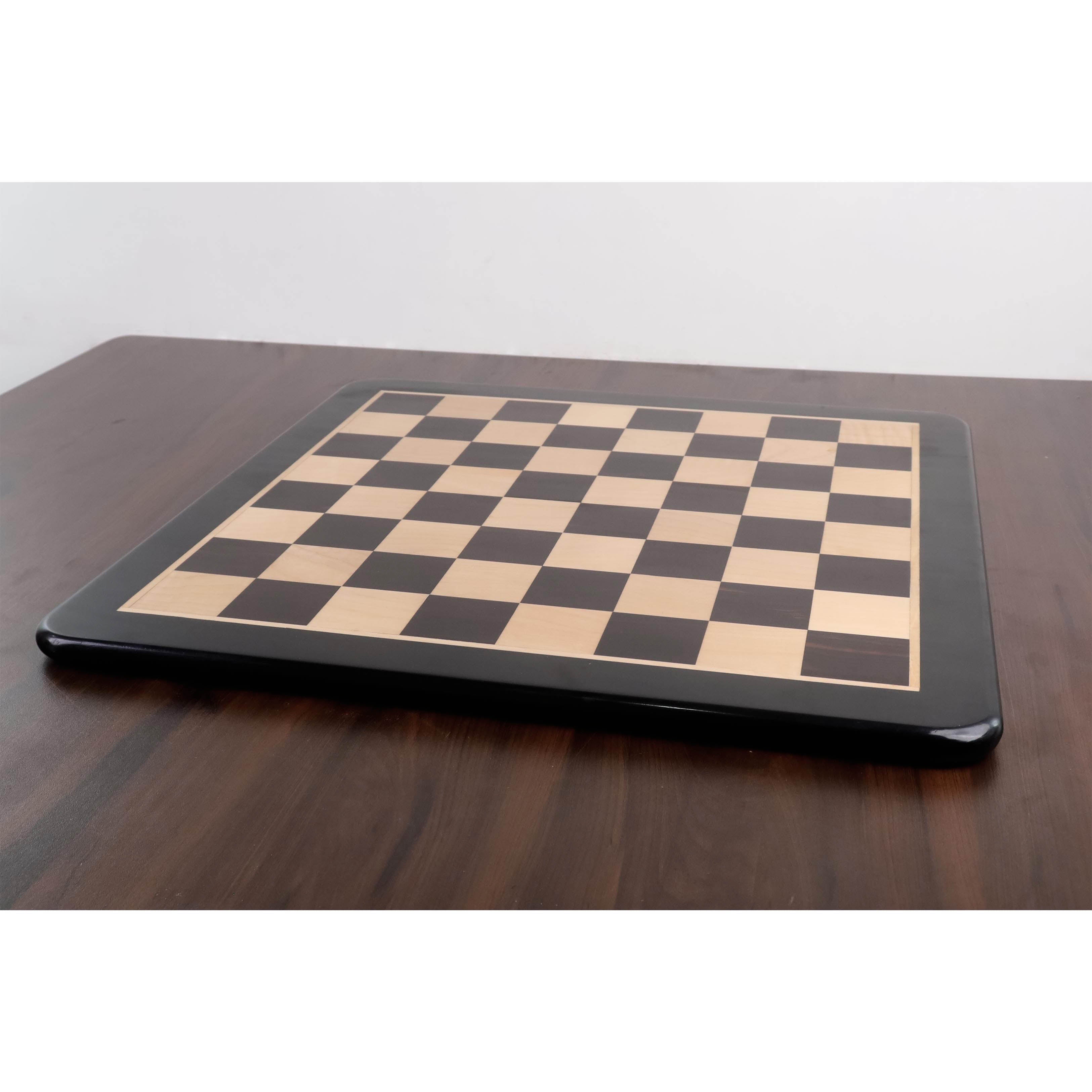 21" Inlaid Ebony & Maple Wood Chess Board 2.18” Square (55 mm)