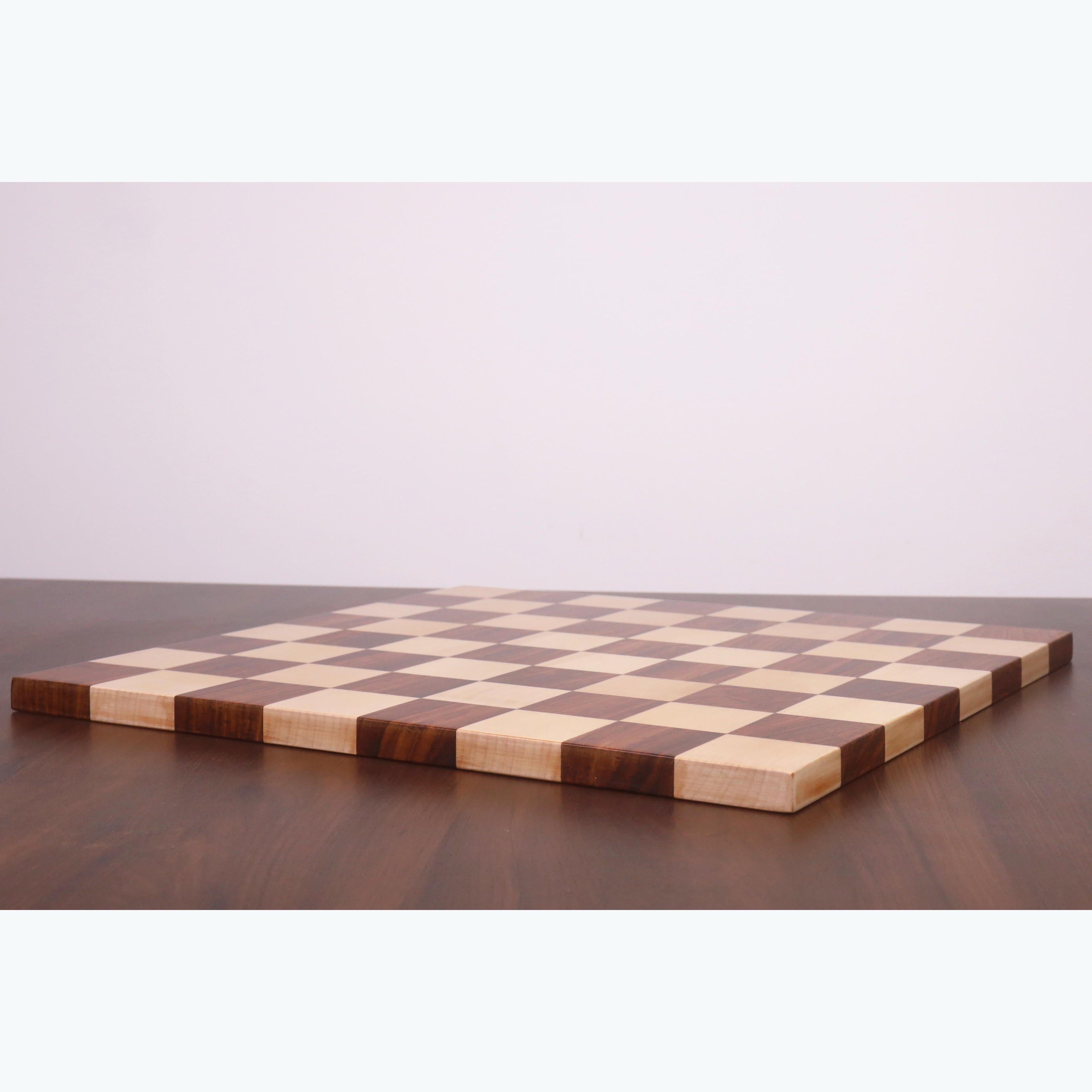 15.7” End Grain Borderless Golden Rosewood & Maple Chess Board 1.97” Square ~ 50 mm