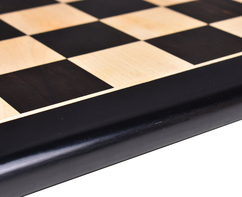 17" Inlaid Ebony & Maple Wood Chessboard 1.77” ~ 45mm Square