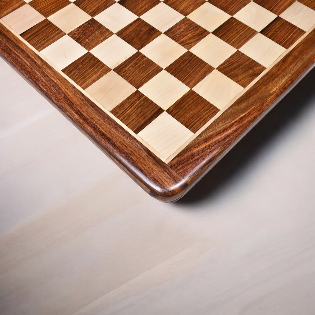 17" Inlaid Golden Rosewood & Maple Chessboard 1.77” ~ 45mm Square