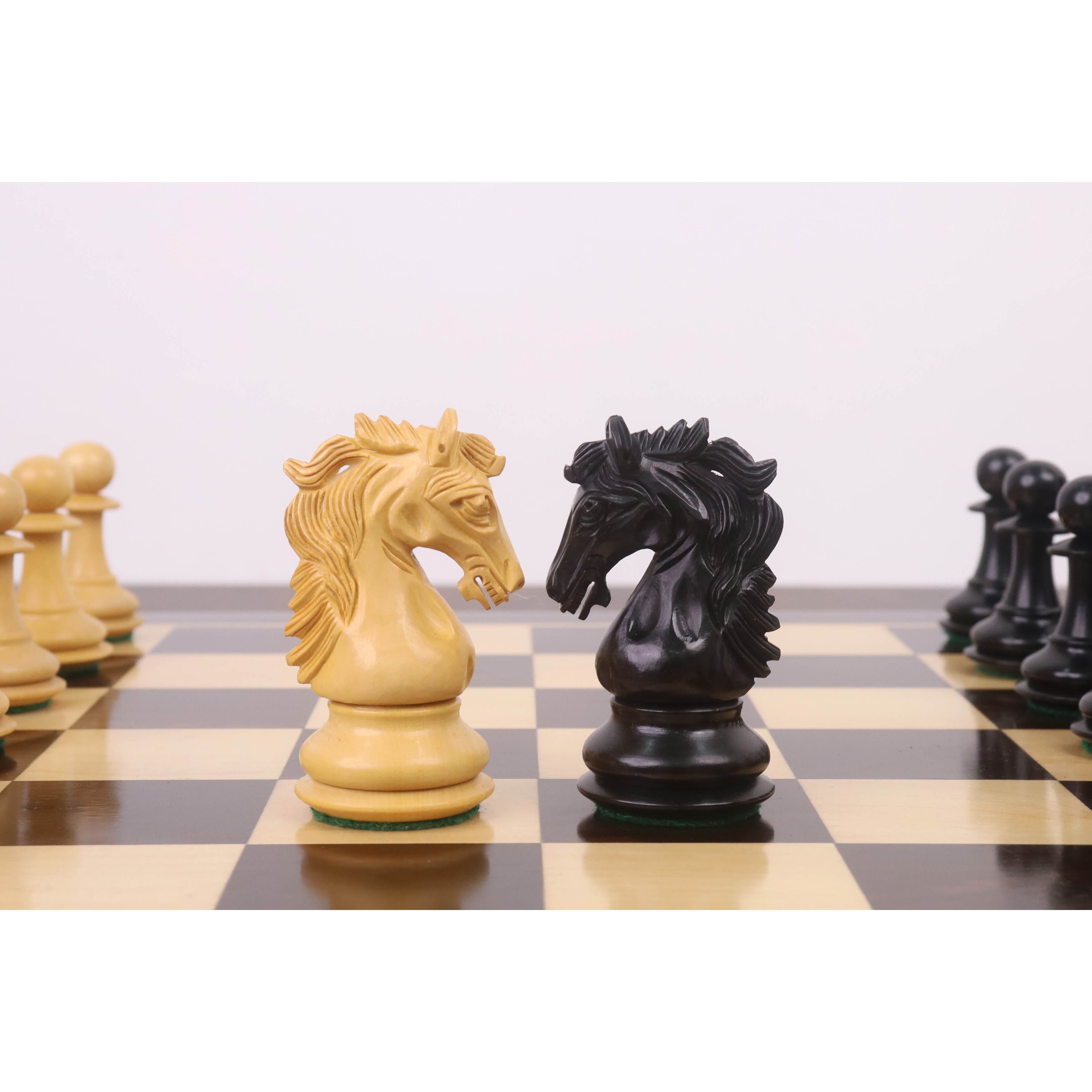 3.9" Heritage Series Staunton Chess Set (Chess Pieces Only) Ebonised Boxwood