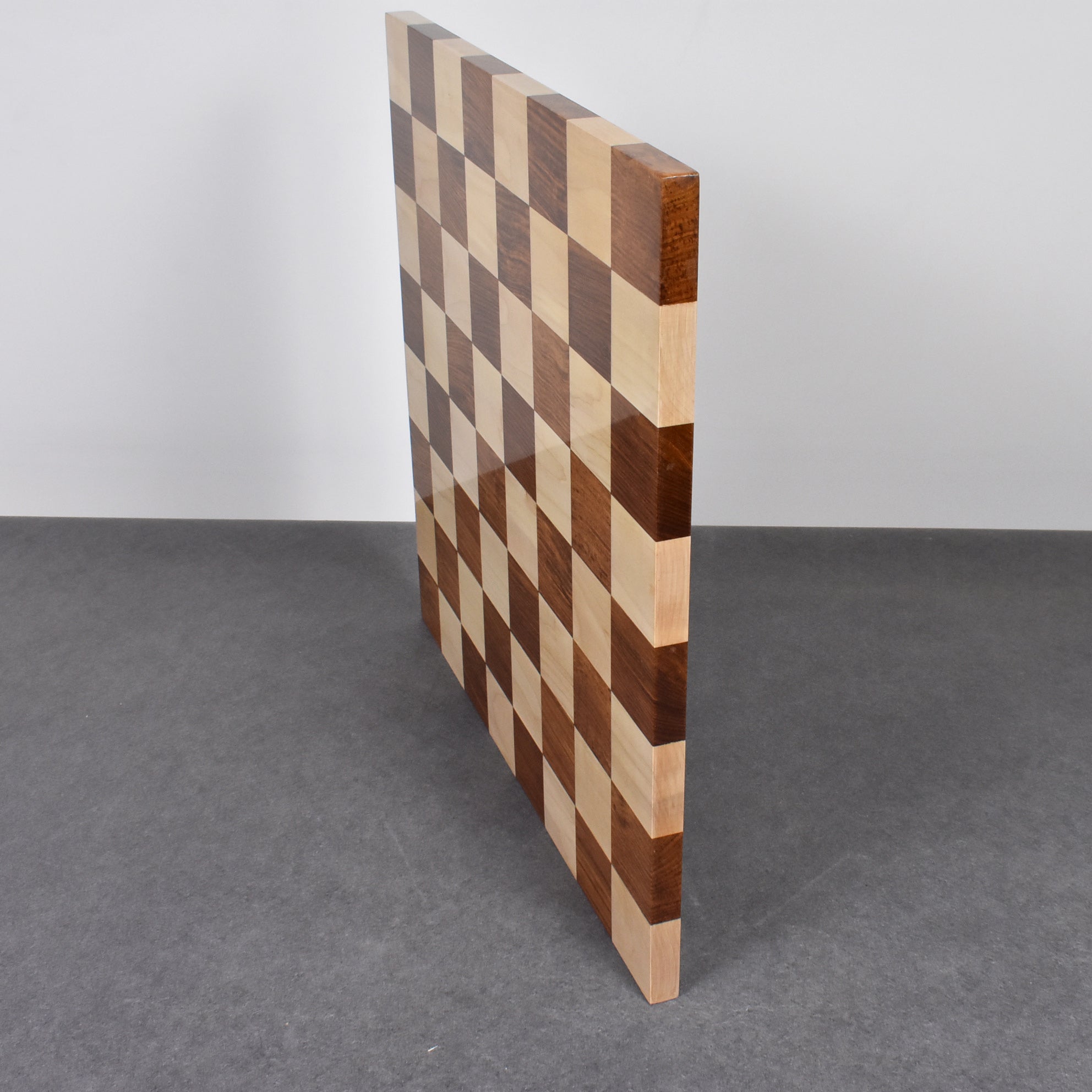 17.3” End Grain Borderless Golden Rosewood & Maple Chessboard 2.16” Square ~ 55mm