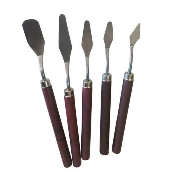 5 Piece Steel Palette Painting Spatula Kit