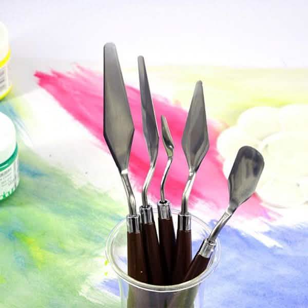 5 Piece Steel Palette Painting Spatula Kit