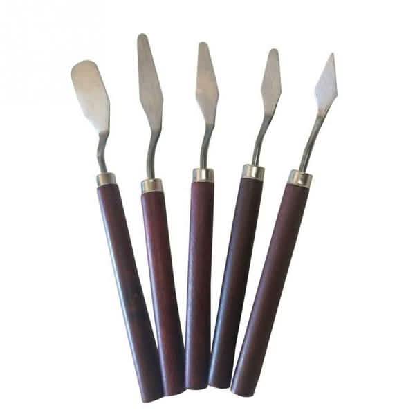 5 Piece Steel Palette Painting Spatula Kit