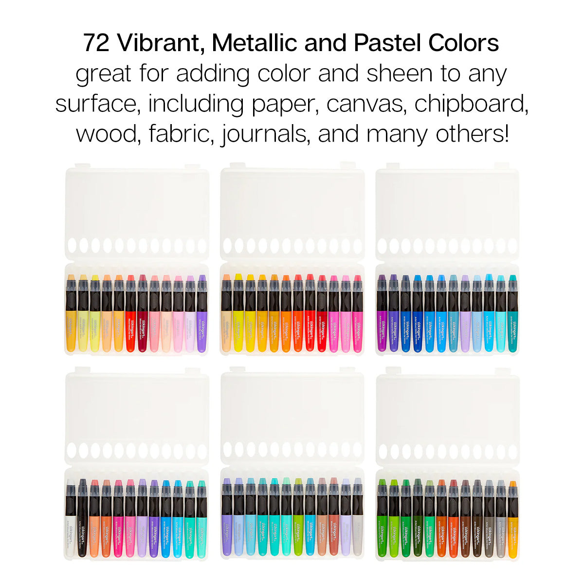 Kingart Mixed Media Gel Stick Crayons 72 Colors