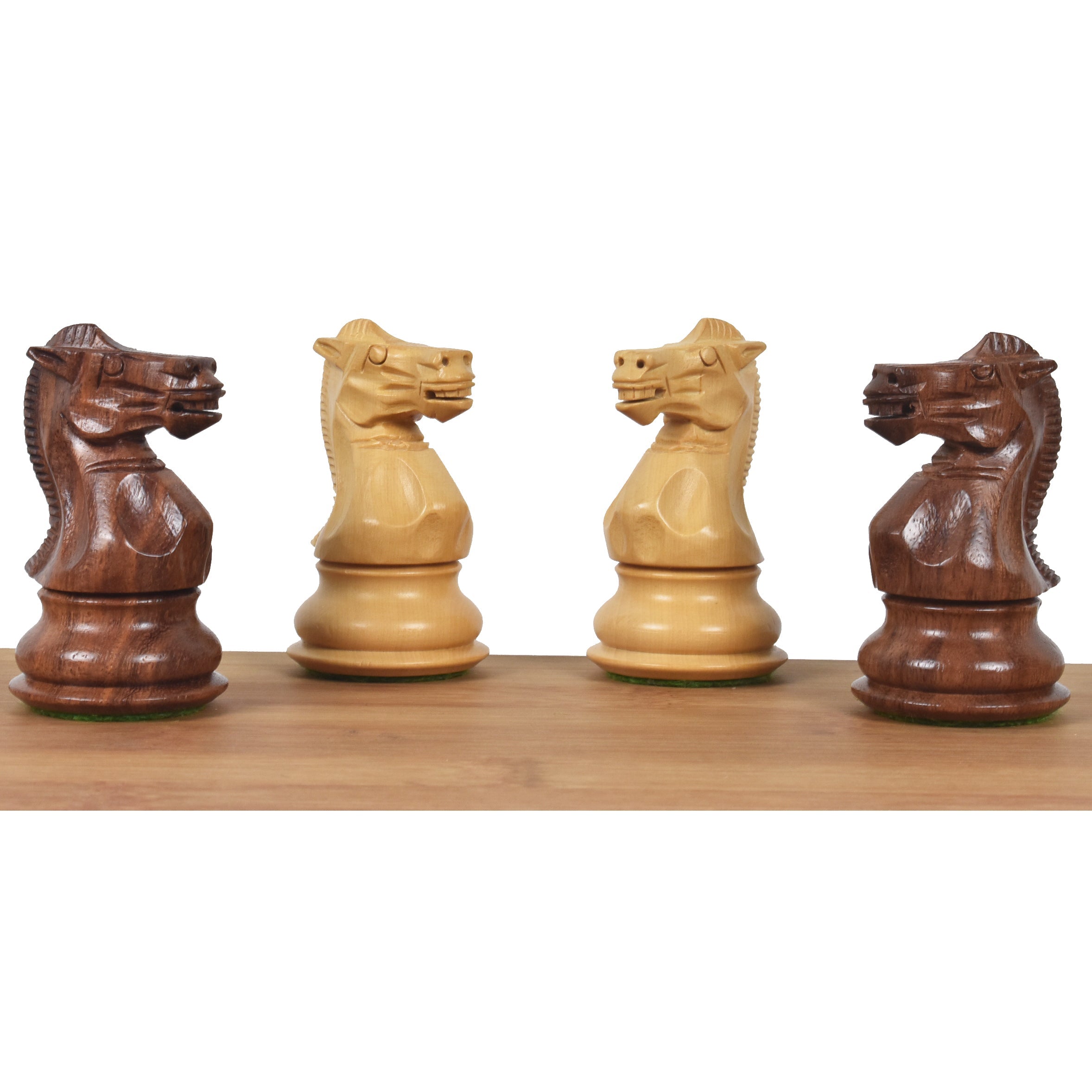 15.7” Golden Rosewood Borderless Minimalist Chessboard Set 3.6" Professional Staunton Pieces & Storage Box