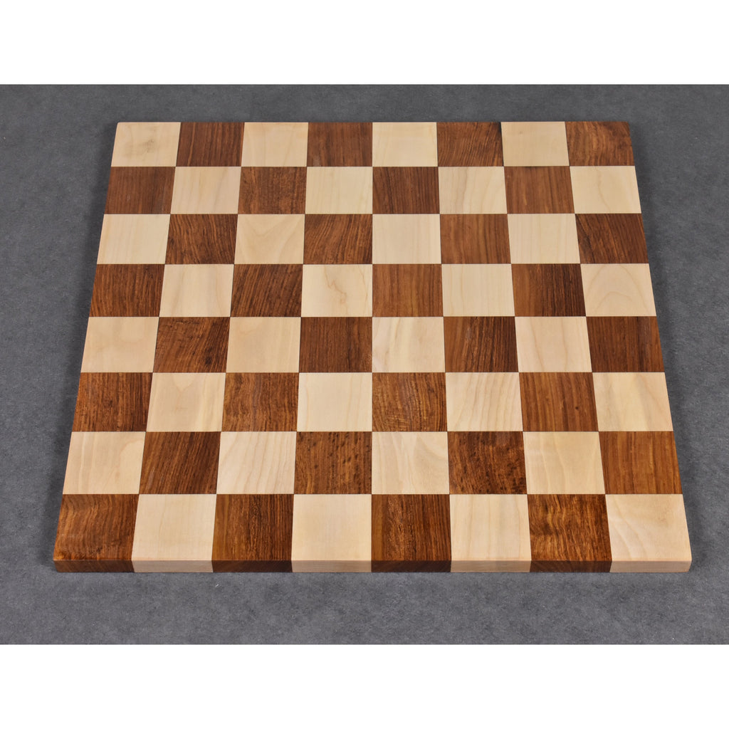 17.3” End Grain Borderless Golden Rosewood & Maple Chessboard 2.16” Square ~ 55mm