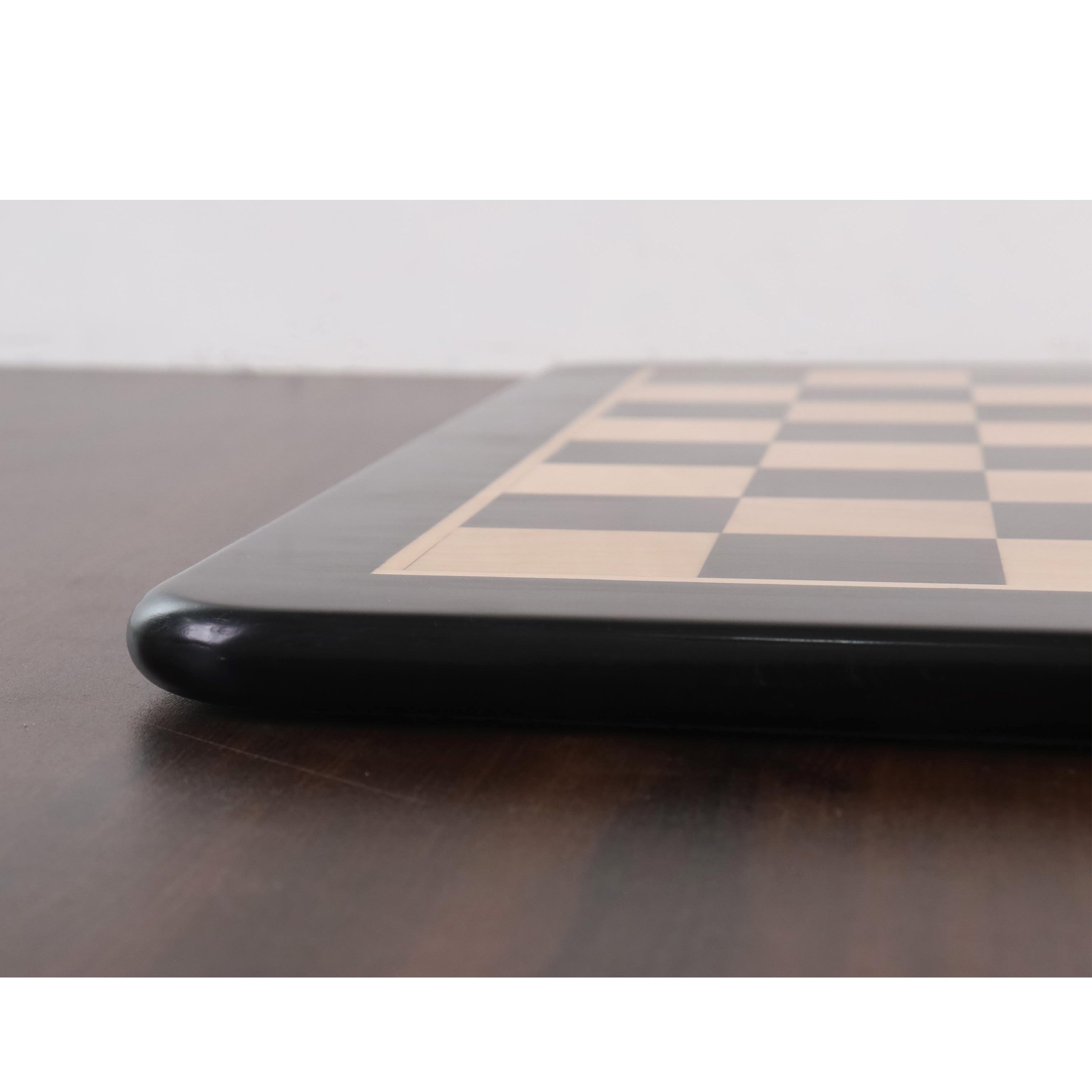 21" Inlaid Ebony & Maple Wood Chess Board 2.18” Square (55 mm)