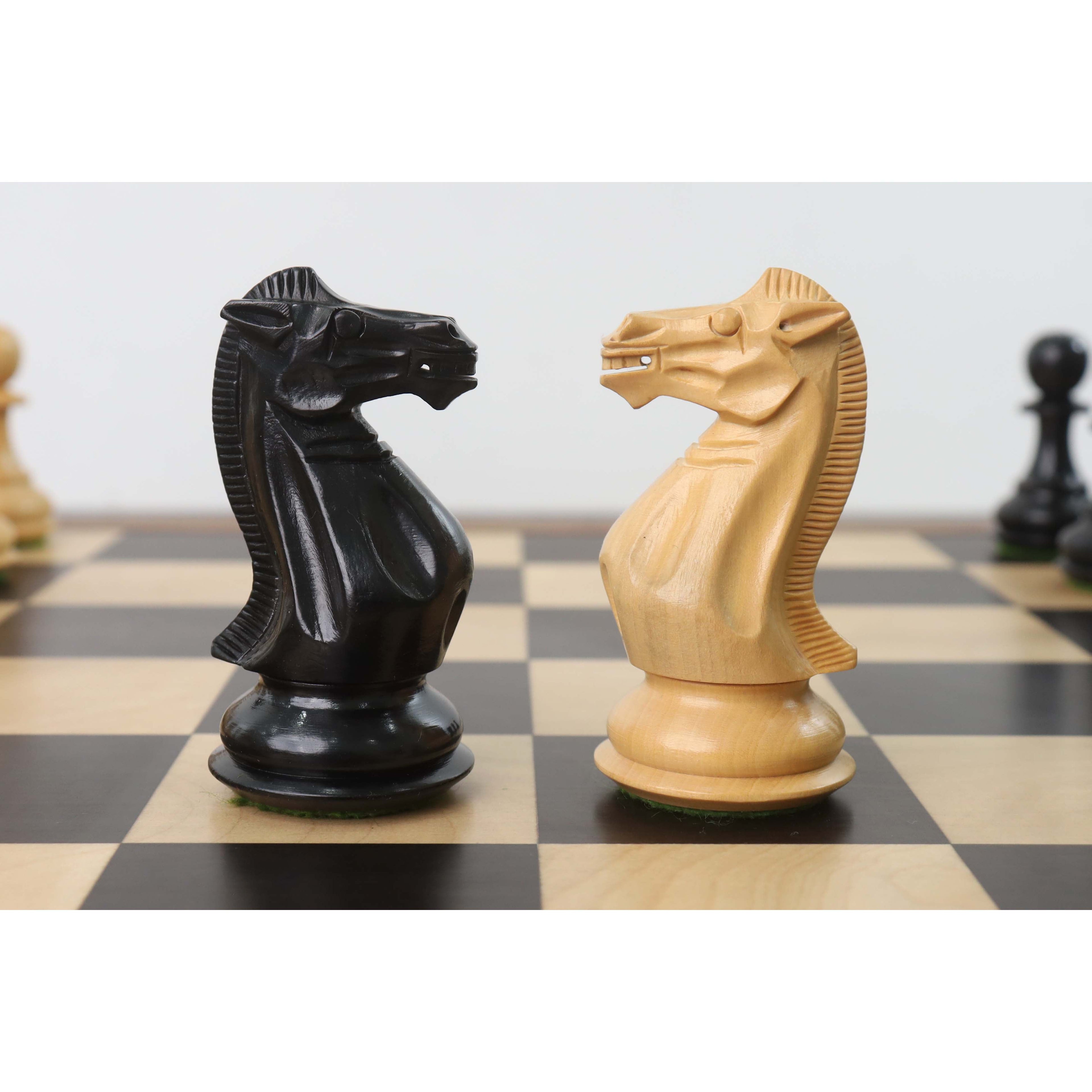 4.1" Ebonised Professional Staunton Weighted Chess Set (Chess Pieces Only) w/4 Queens
