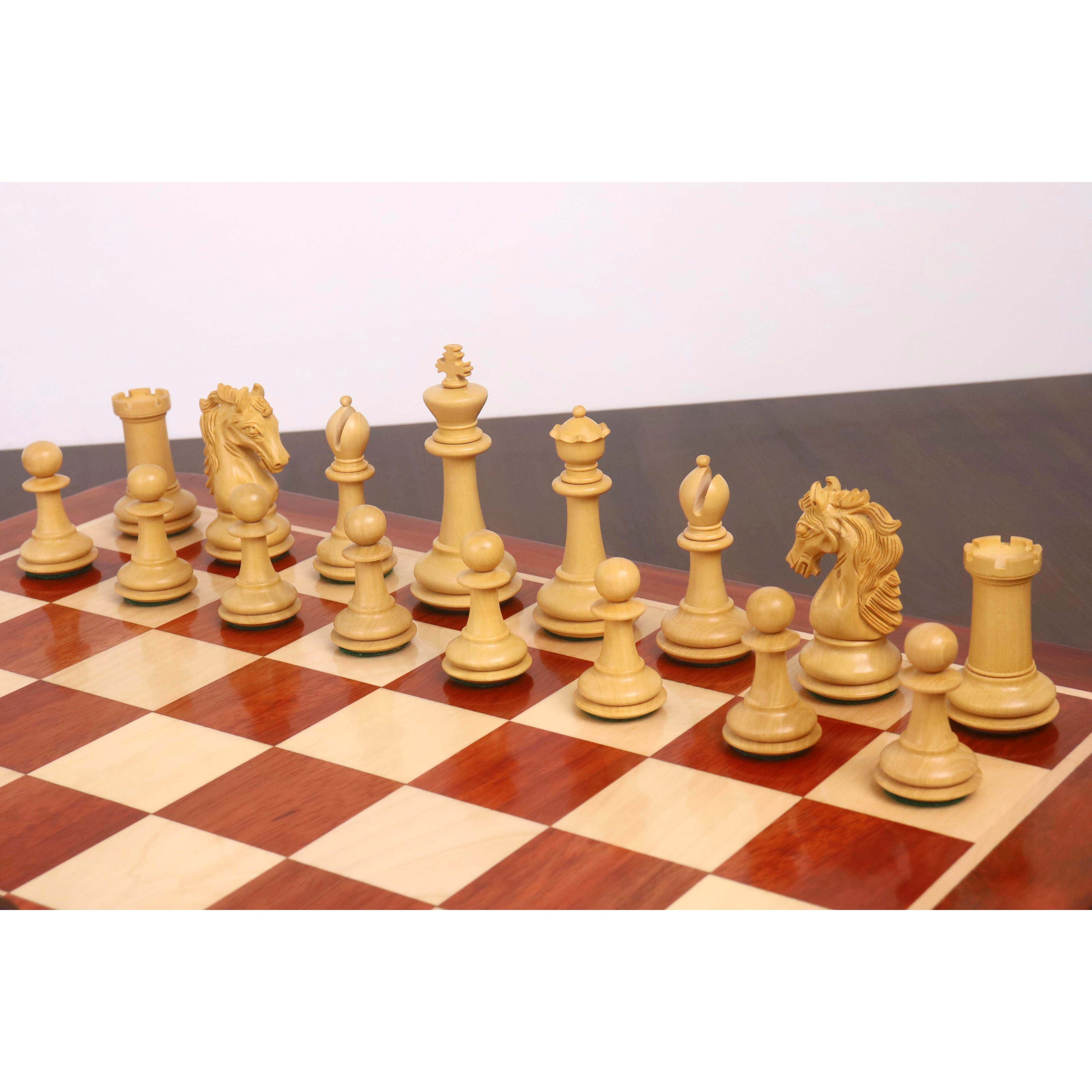 3.9" Heritage Series Staunton Chess Set (Chess Pieces Only) Bud Rosewood & Boxwood