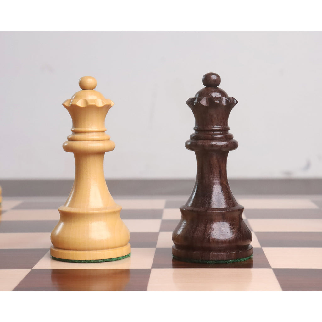 3.9" Tournament Chess Set (Chess Pieces Only) Rosewood with Extra Queens