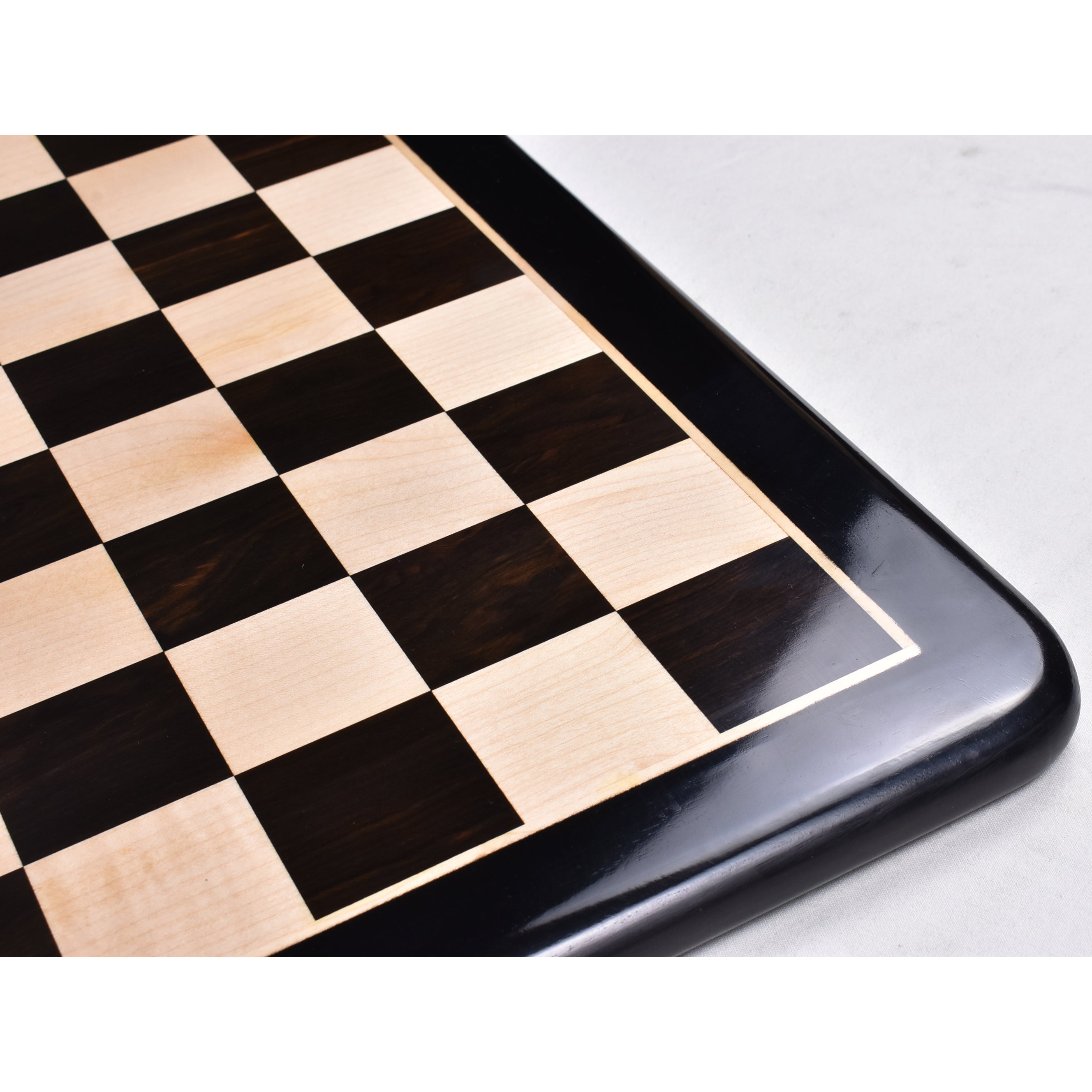 19" Inlaid Ebony & Maple Wood Chessboard 1.97” Square ~ 50mm