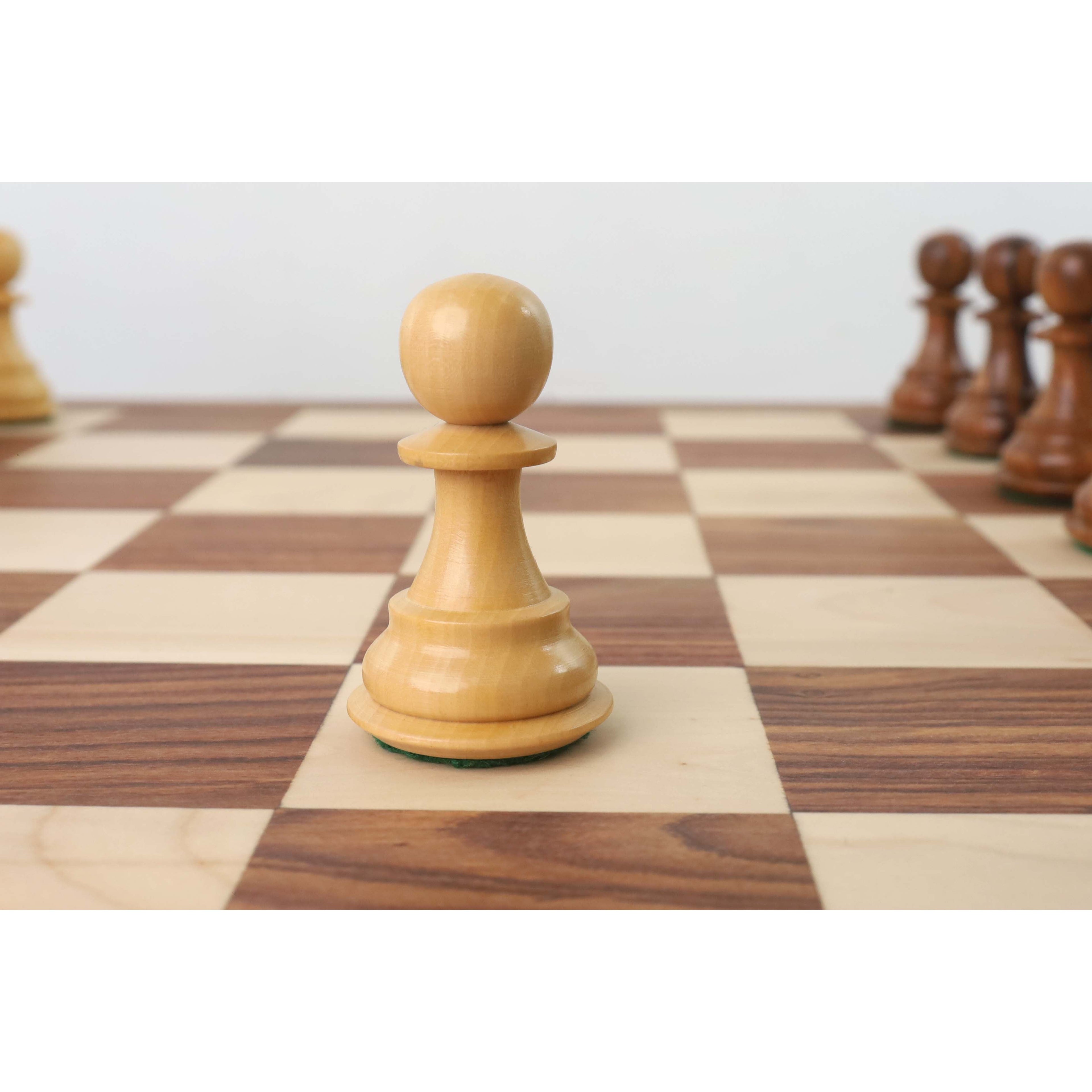 4.1" Golden Rosewood Pro Staunton Weighted Chess Set (Chess Pieces Only) w/4 Queens
