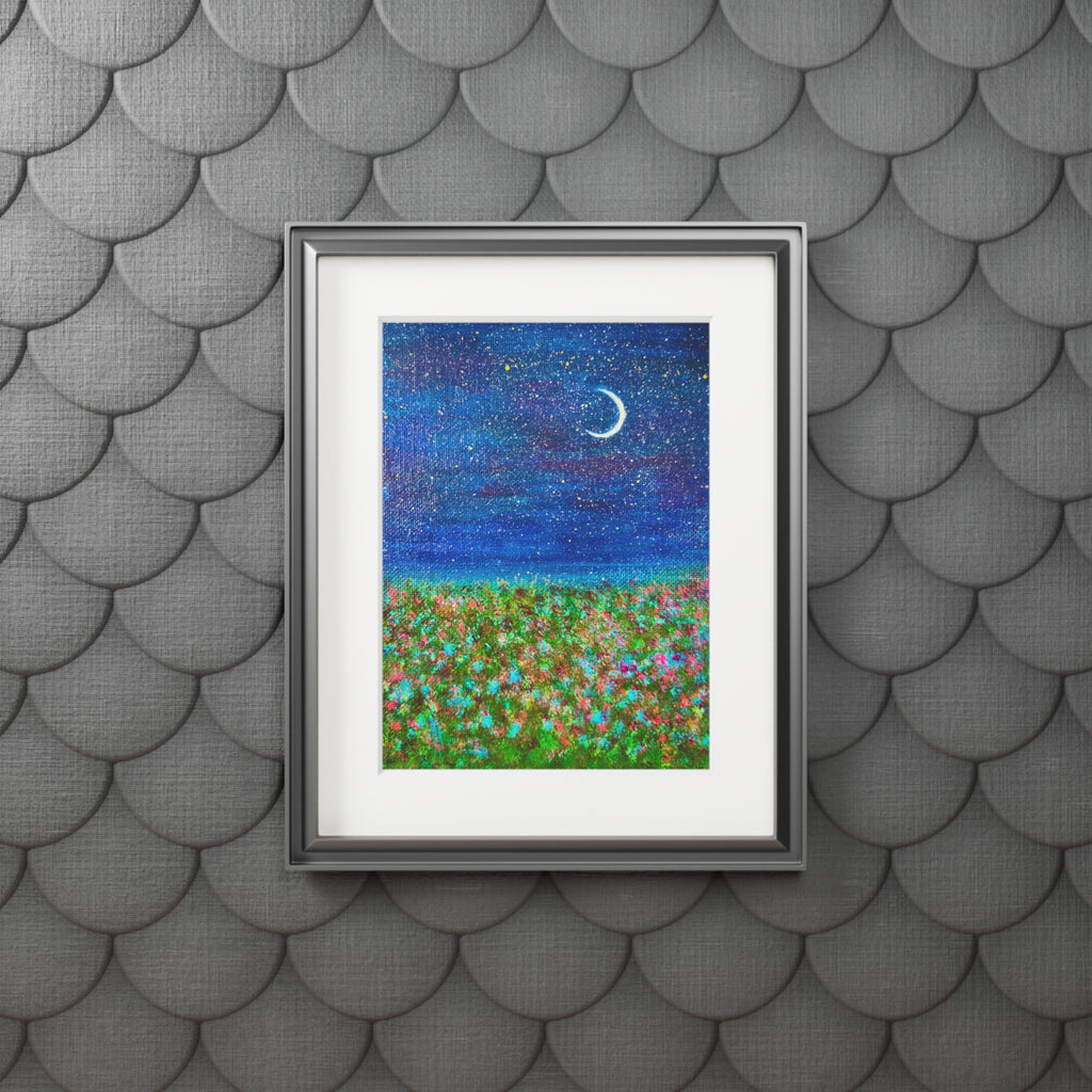 “Moon Pie Flowers” Passepartout Giclée Print