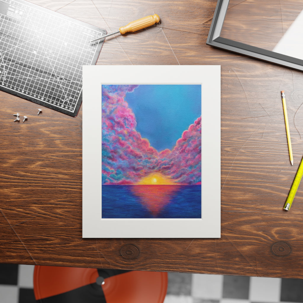 “Powder Sunset” Passepartout Giclée Print