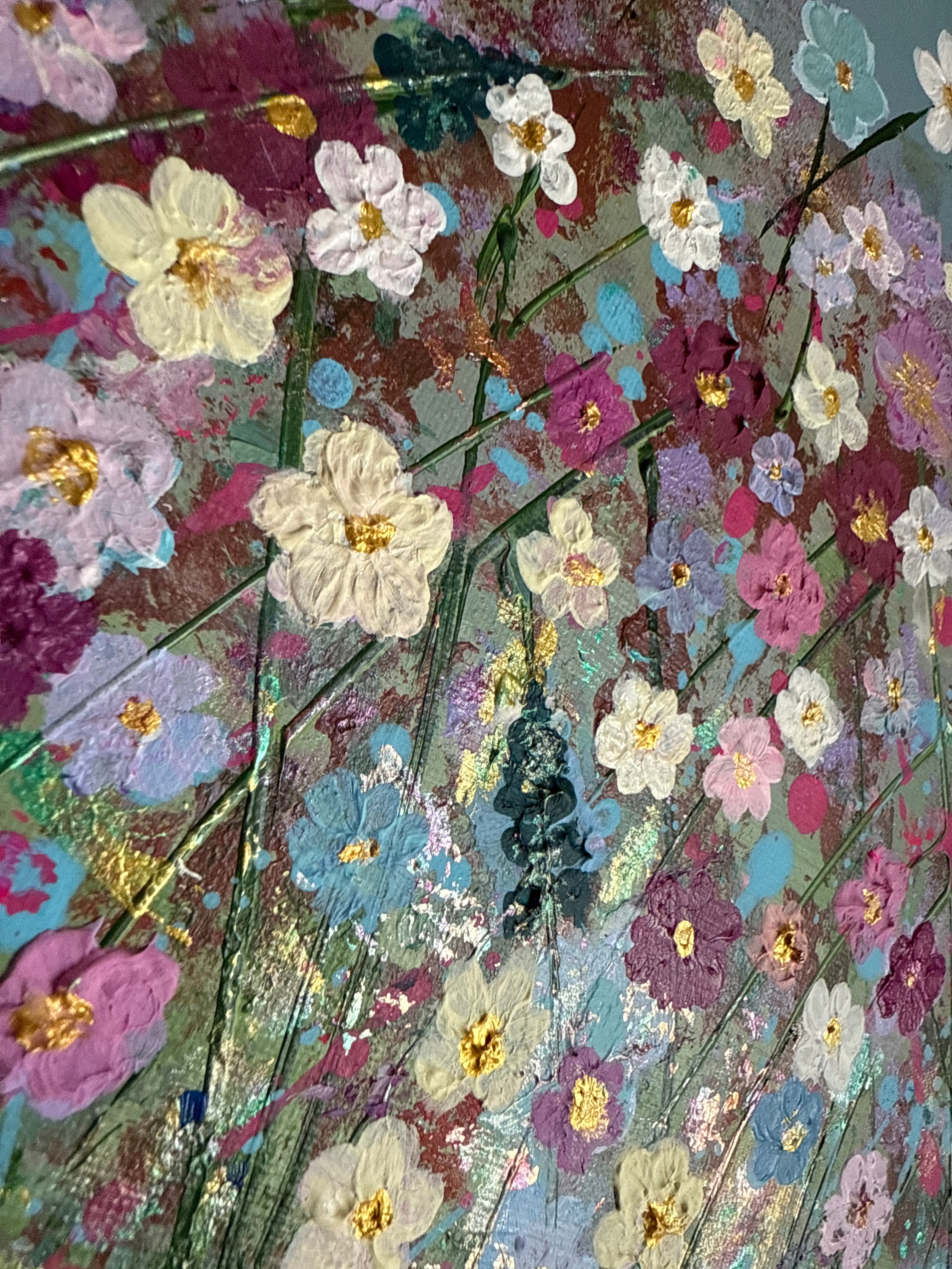 “Petals of Alchemy” Original Metallic Acrylic Canvas