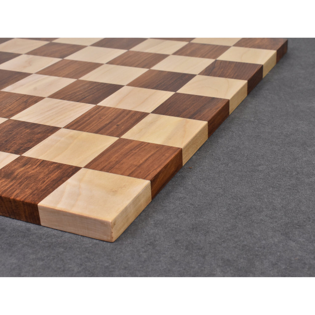 17.3” End Grain Borderless Golden Rosewood & Maple Chessboard 2.16” Square ~ 55mm