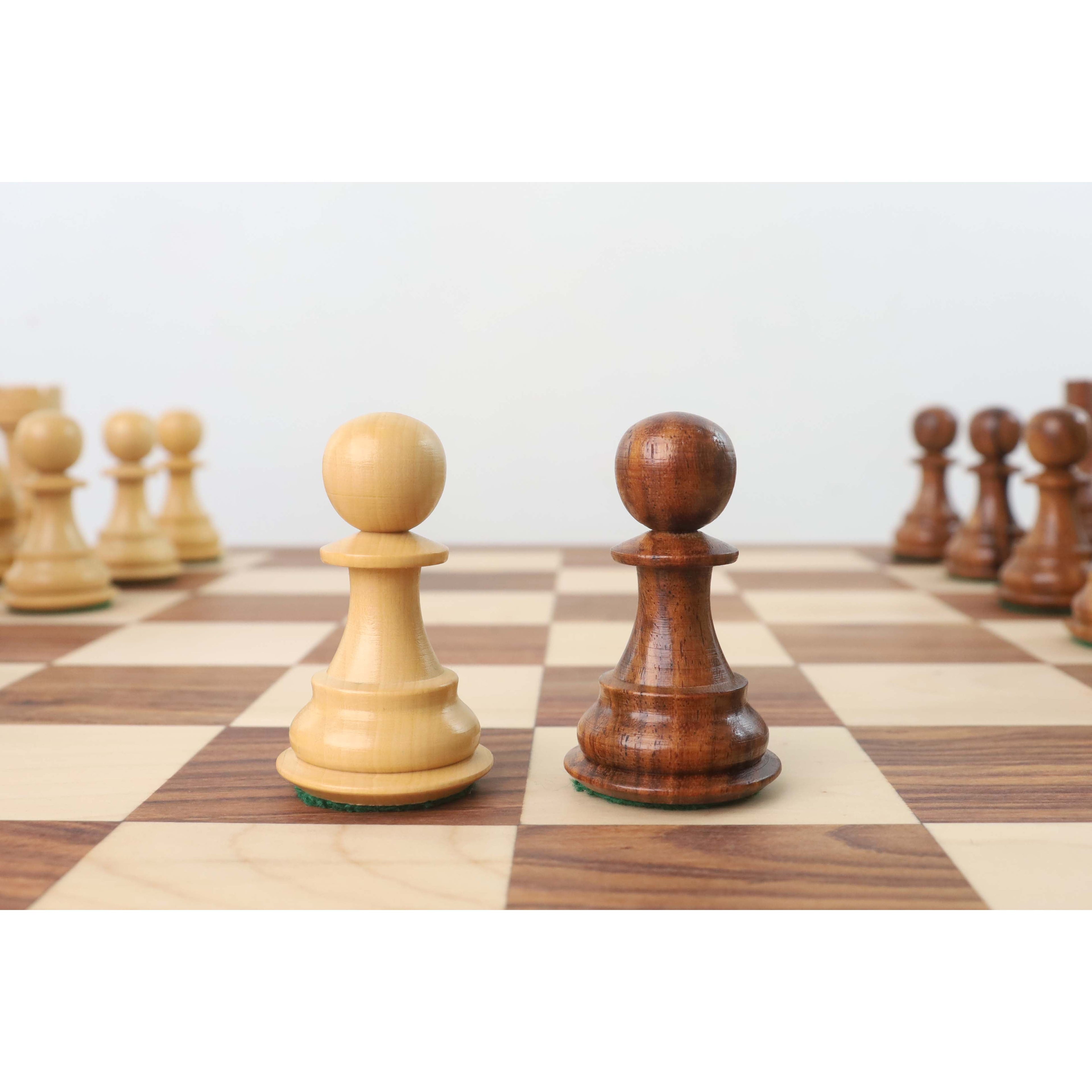 21” Concave Inlay Golden Rosewood Chessboard 4.1” Pro Staunton Weighted Pieces & Storage Box
