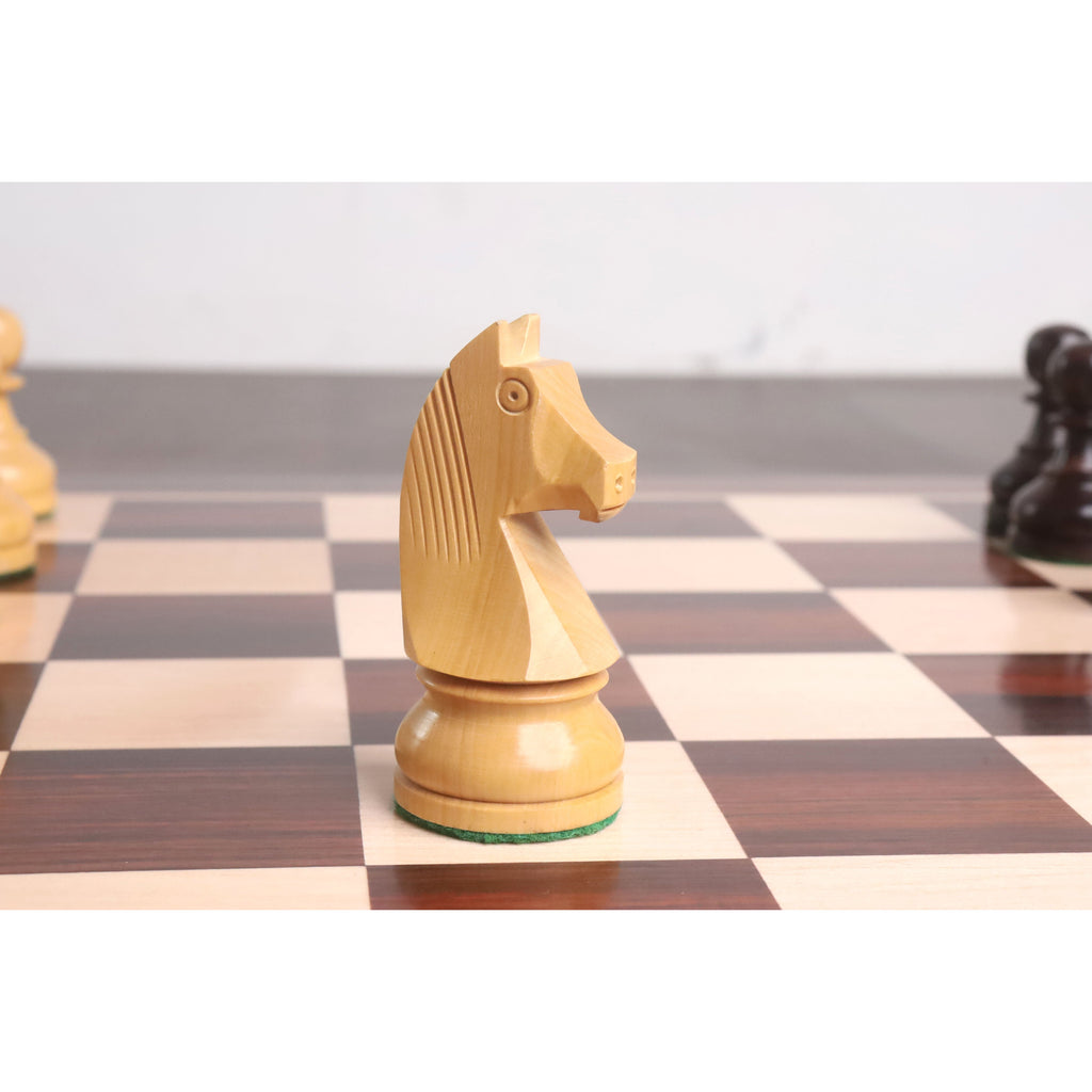 19" Inlaid Tournament Chessboard Set in Rosewood & Storage Box