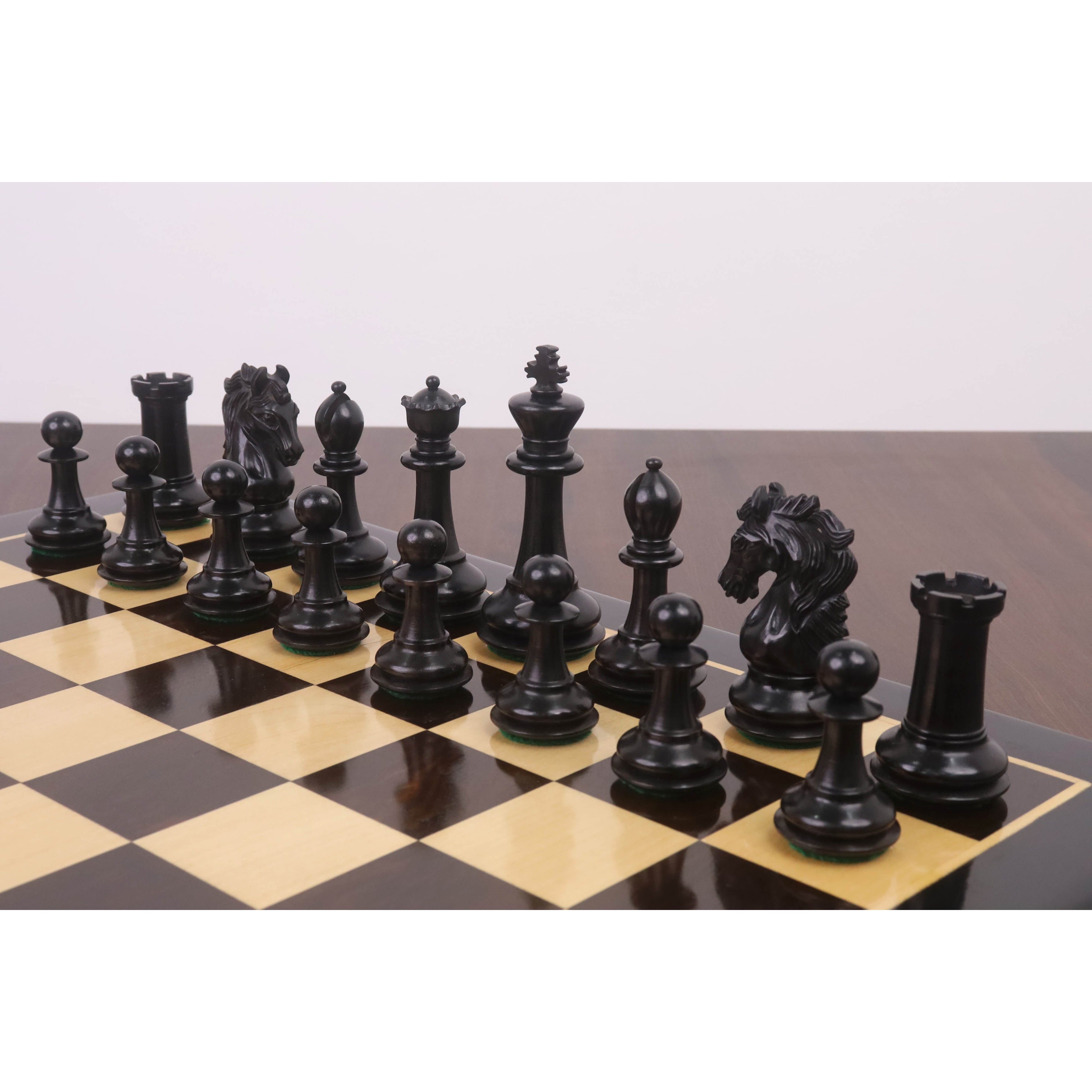 3.9" Heritage Series Staunton Chess Set (Chess Pieces Only) Ebonised Boxwood