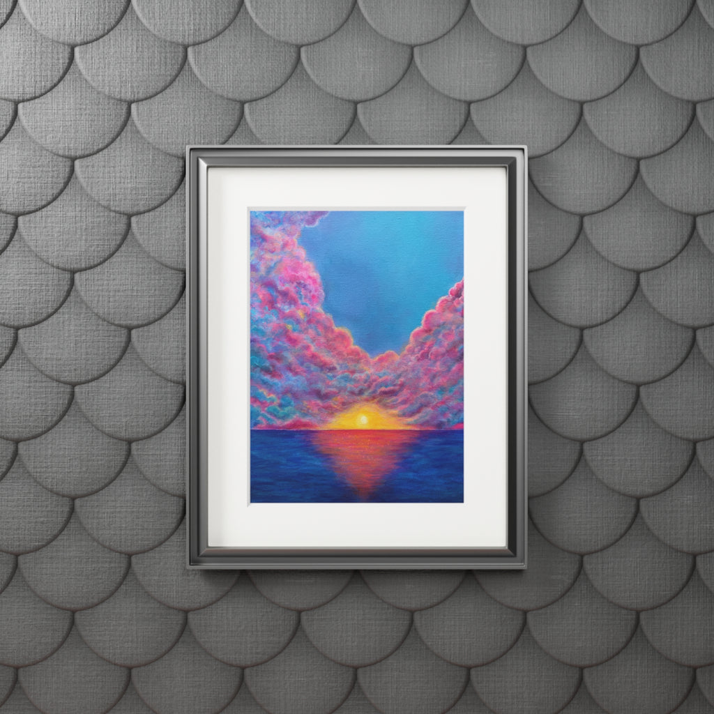 “Powder Sunset” Passepartout Giclée Print
