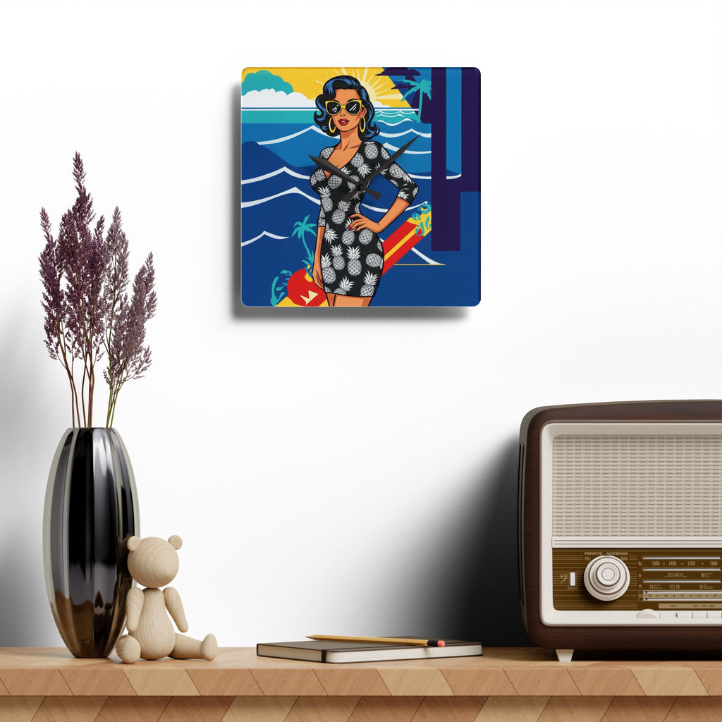 “Dani” Plata Agave Acrylic Wall Clock