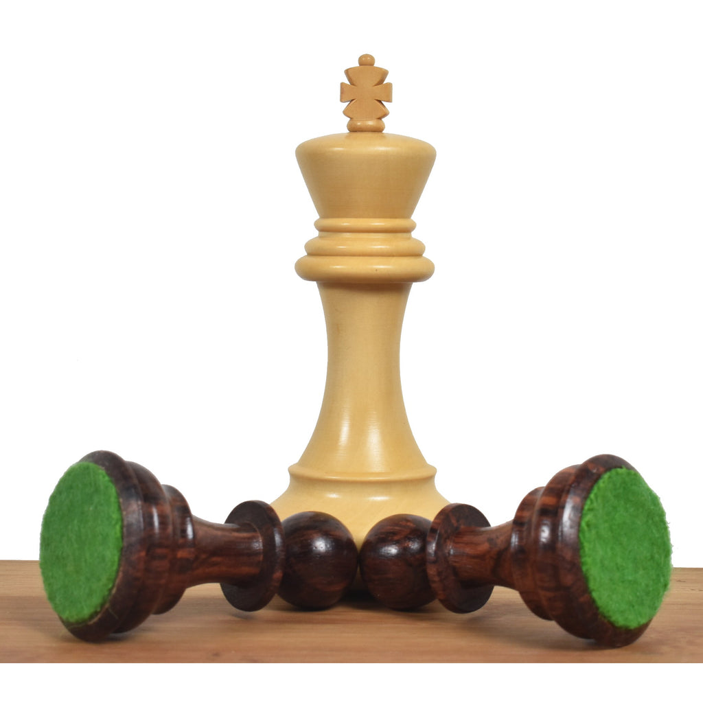 4.1" Rosewood Professional Staunton Weighted Chess Set (Chess Pieces Only) w/4 Queens